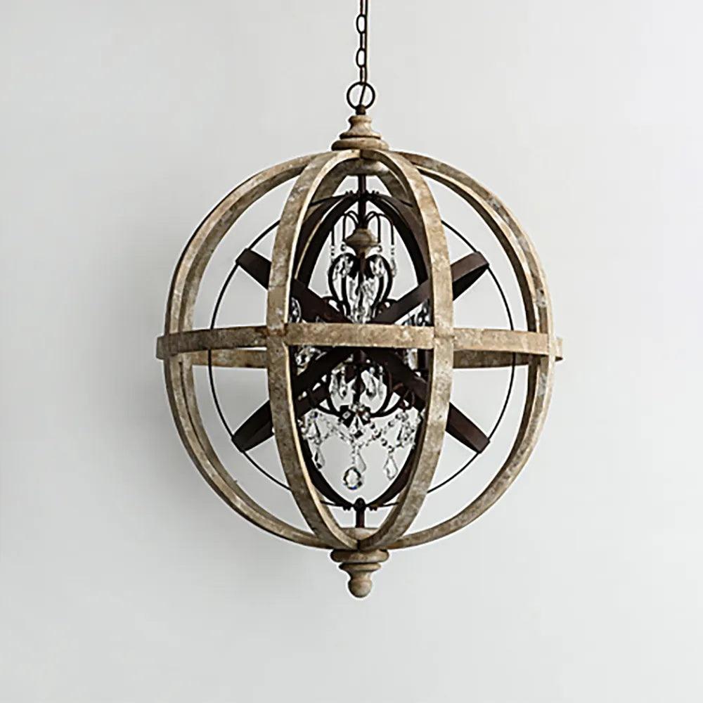 Retro Globe Weathered Chandelier - Blowlighting
