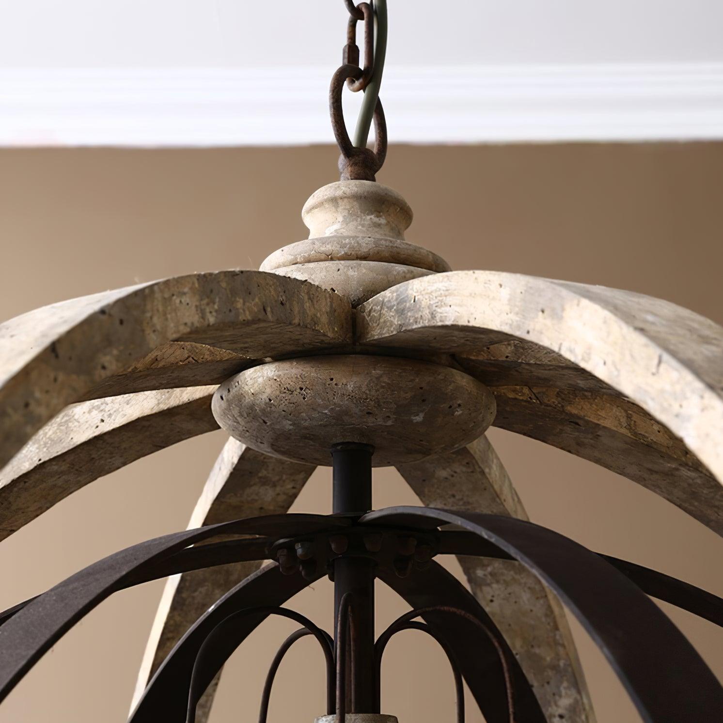 Retro Globe Weathered Chandelier - Blowlighting