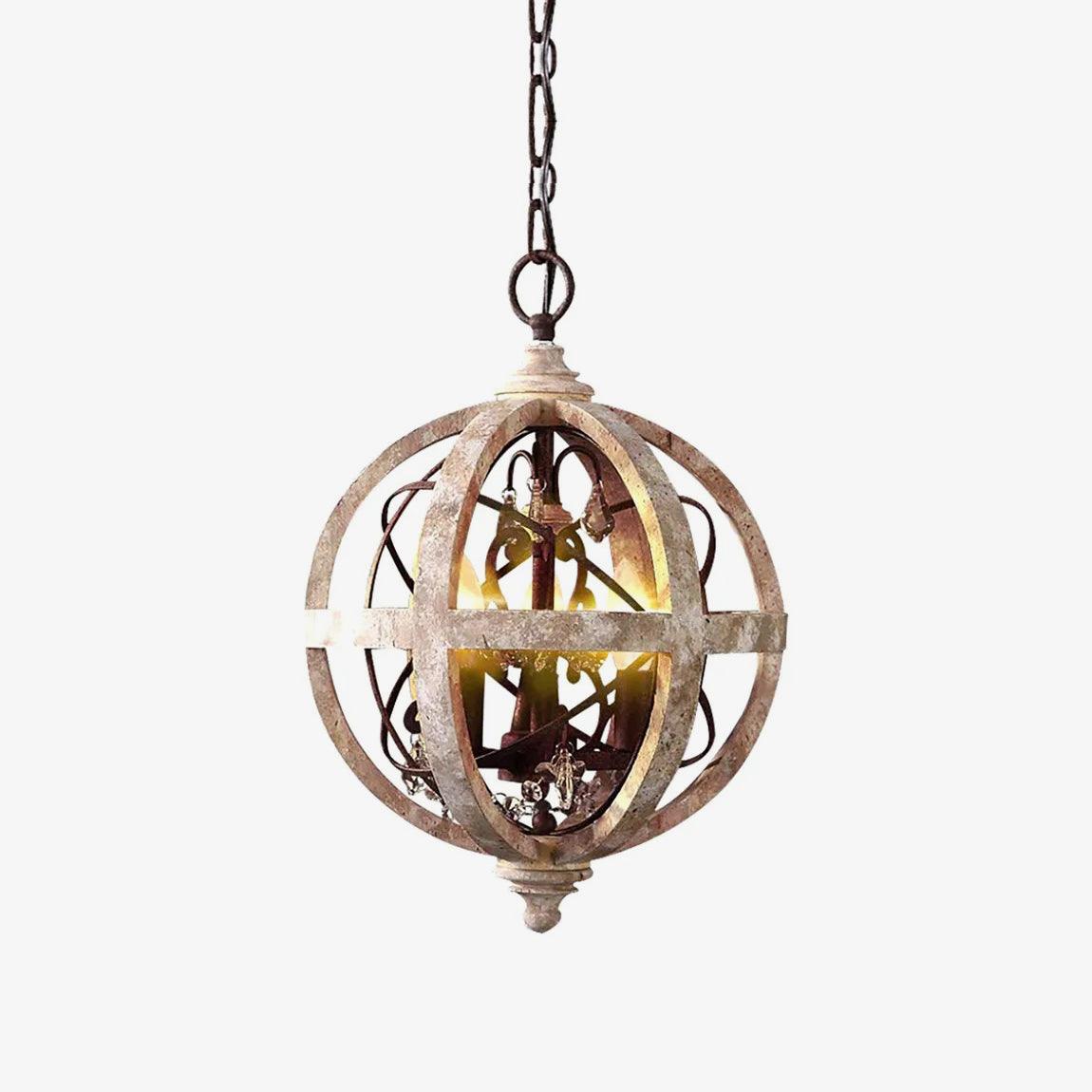 Retro Globe Weathered Chandelier - Blowlighting