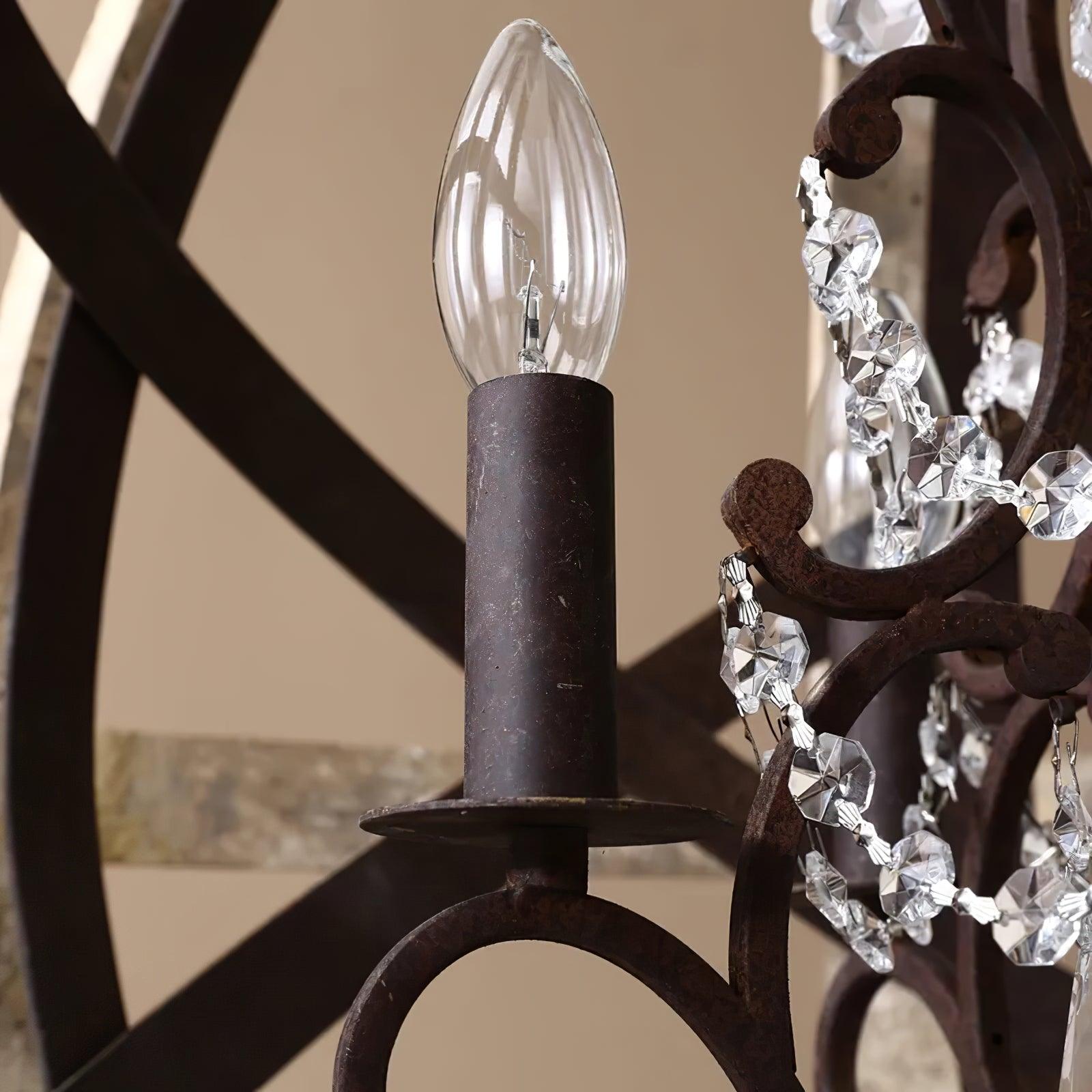 Retro Globe Weathered Chandelier - Blowlighting
