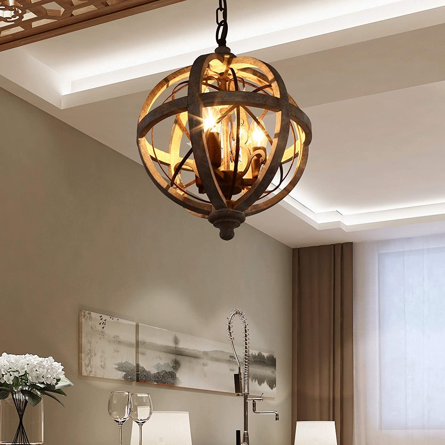 Retro Globe Weathered Chandelier - Blowlighting