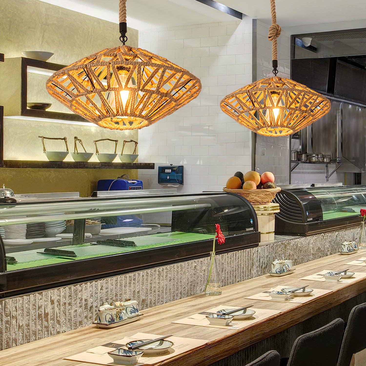 Retro Hemp Rope Exquisite Pendant Light - Blowlighting