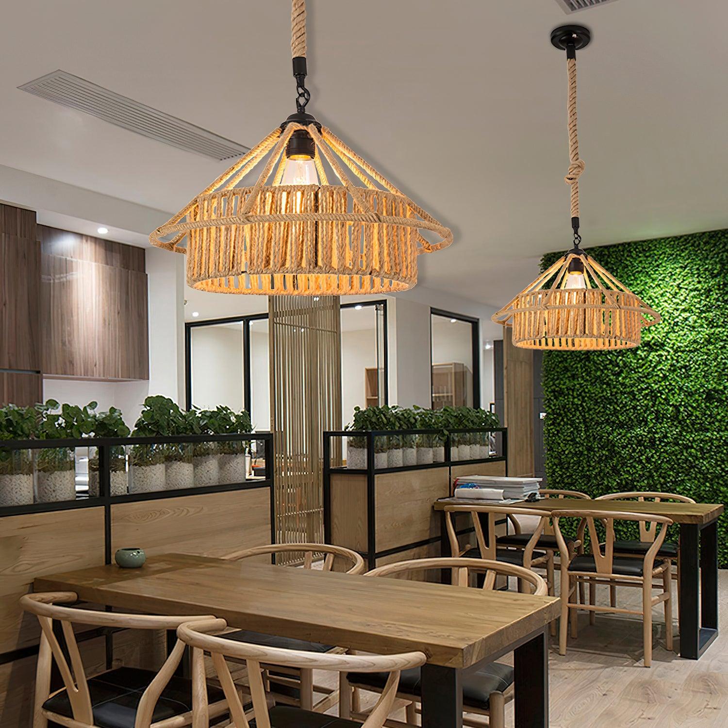 Retro Hemp Rope Exquisite Pendant Light - Blowlighting