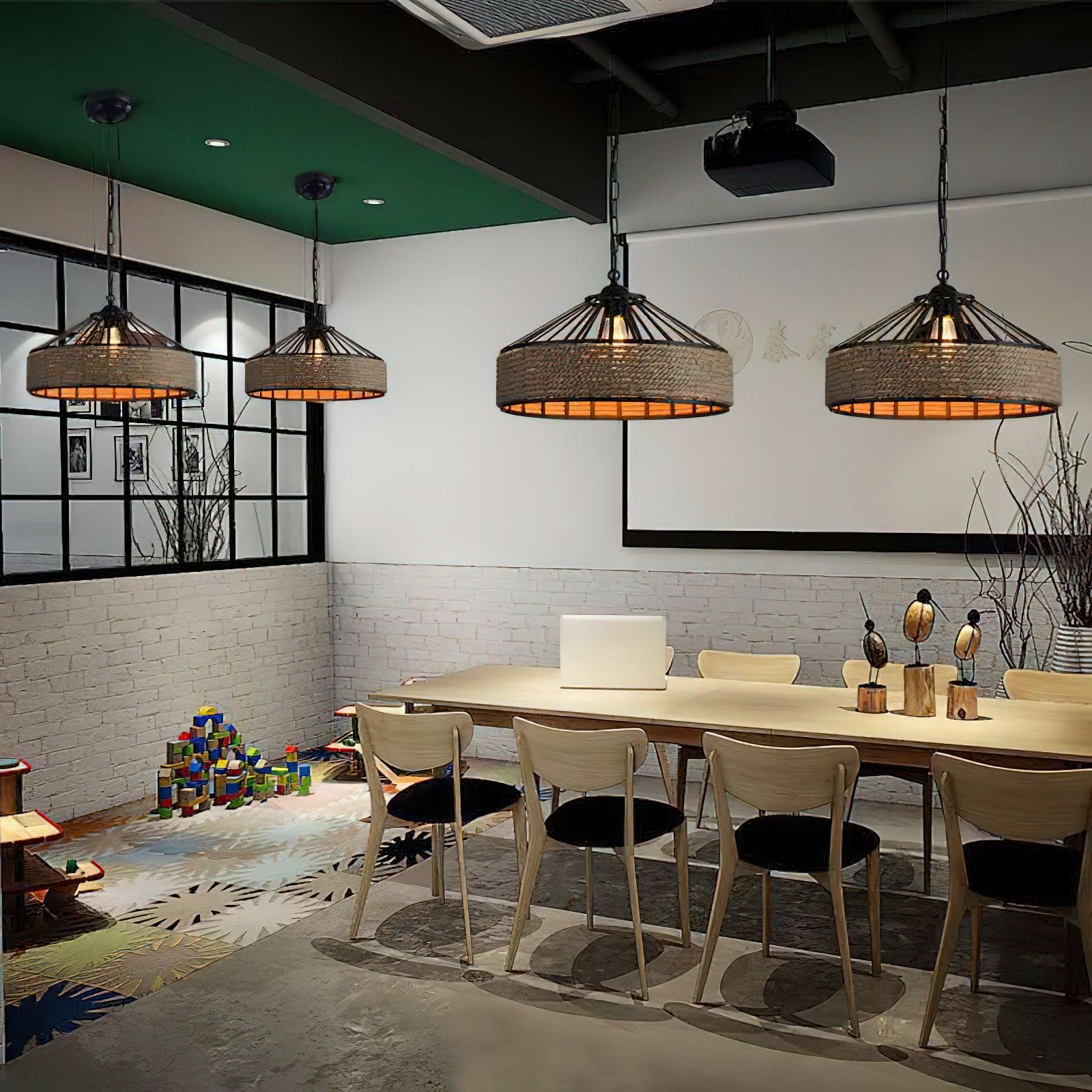 Retro Hemp Rope Exquisite Pendant Light - Blowlighting