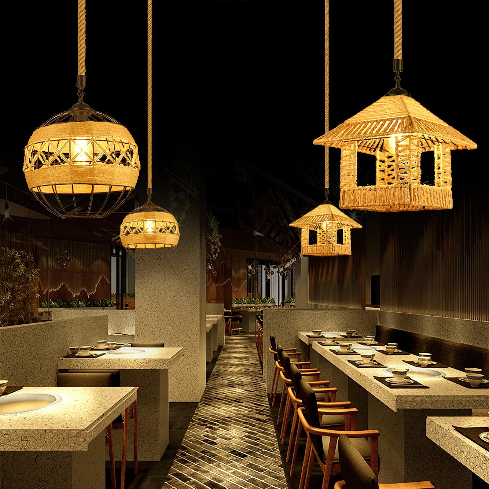 Retro Hemp Rope Exquisite Pendant Light - Blowlighting
