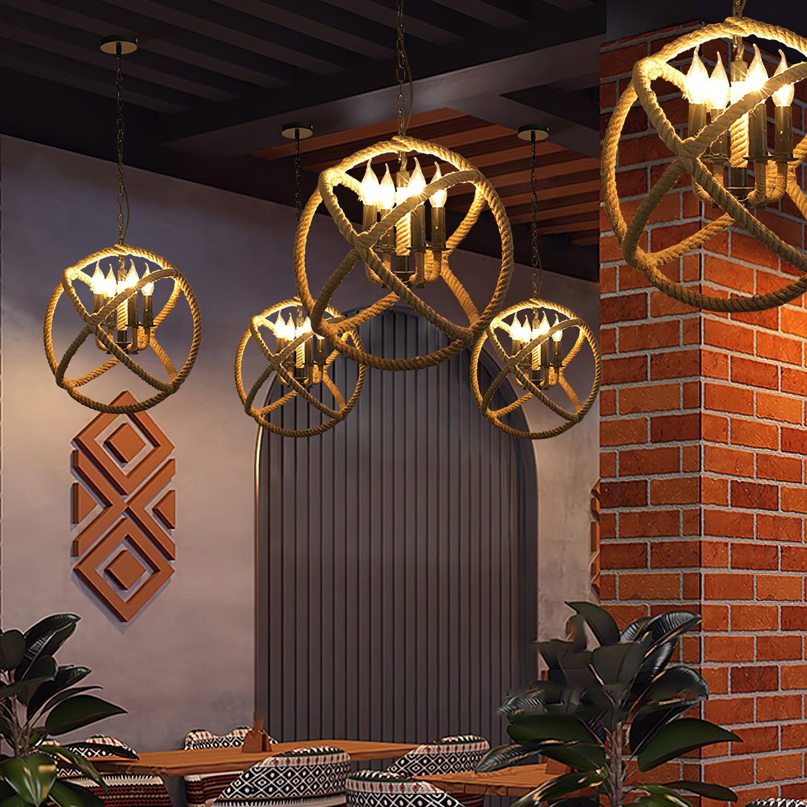 Retro Hemp Rope Interesting Pendant Light - Blowlighting