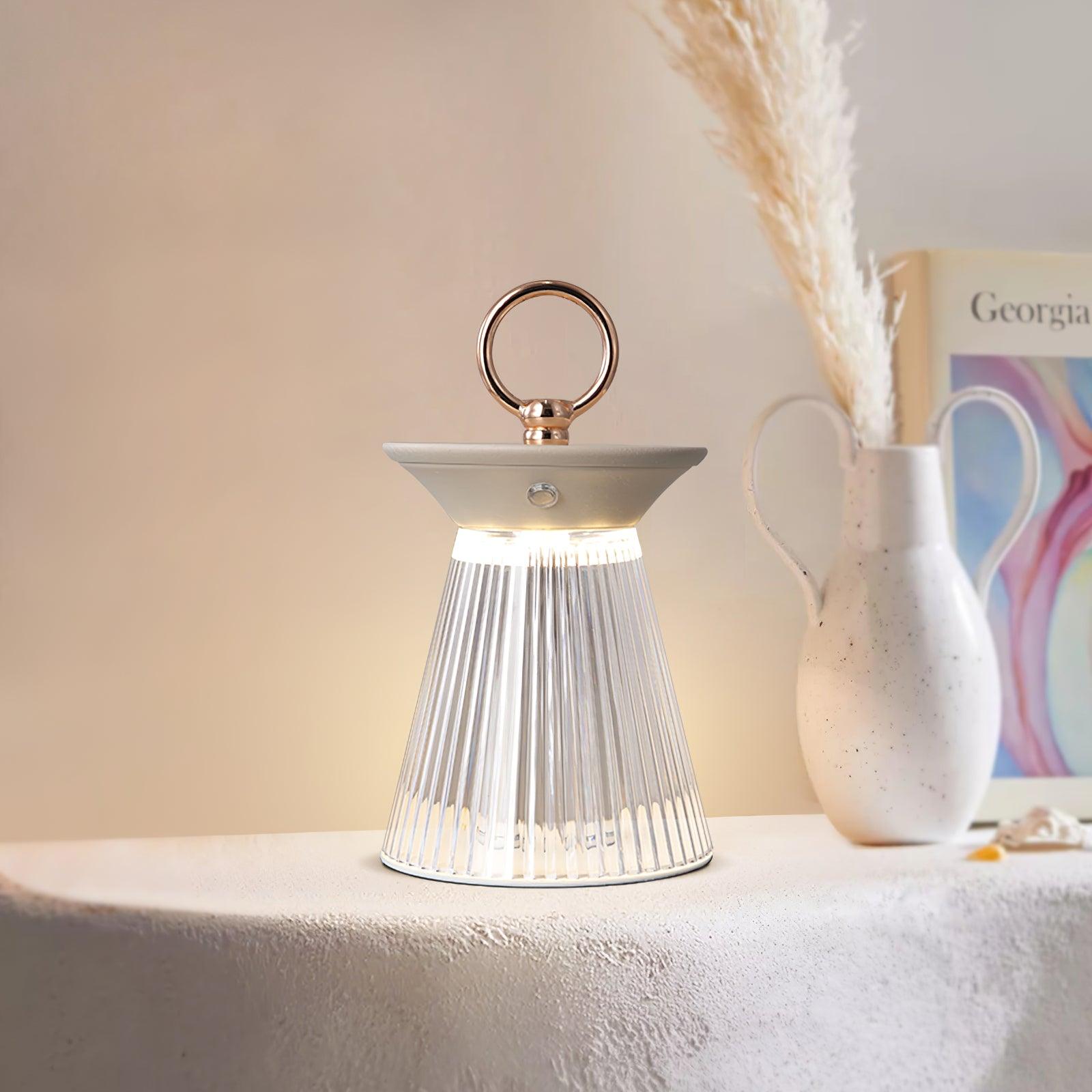 Ribbed Acrylic Built-in Battery Table Lamp - Blowlighting