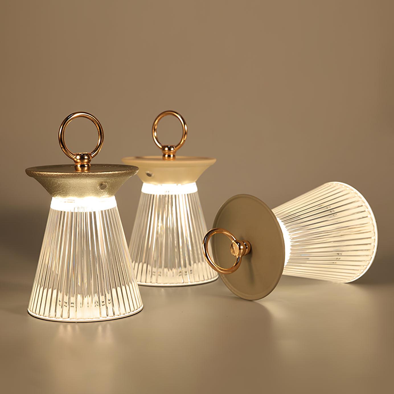 Ribbed Acrylic Built-in Battery Table Lamp - Blowlighting