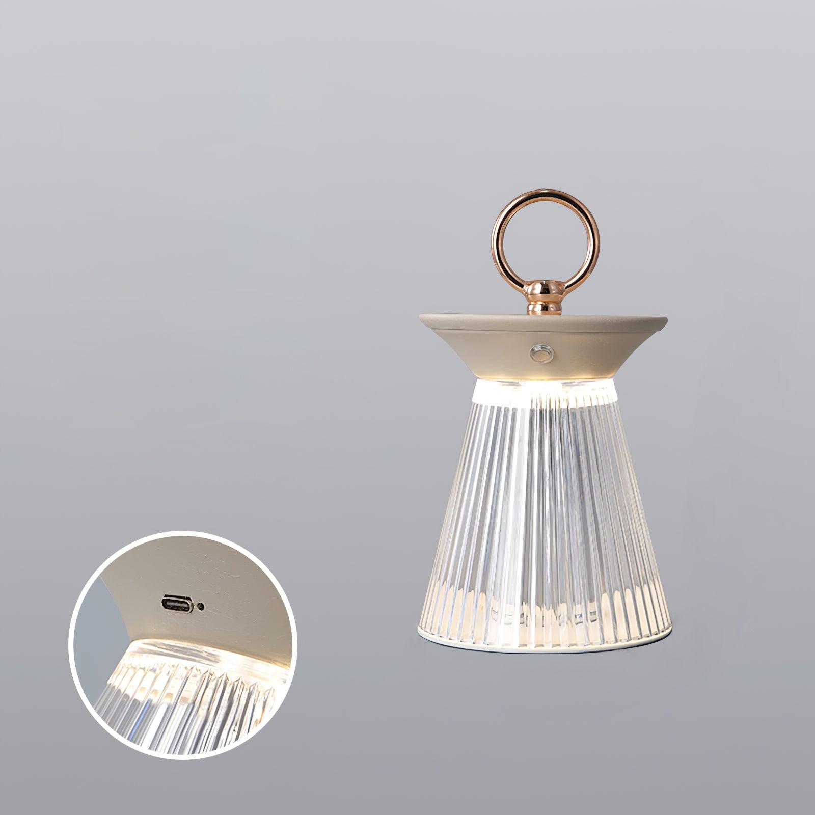 Ribbed Acrylic Built-in Battery Table Lamp - Blowlighting