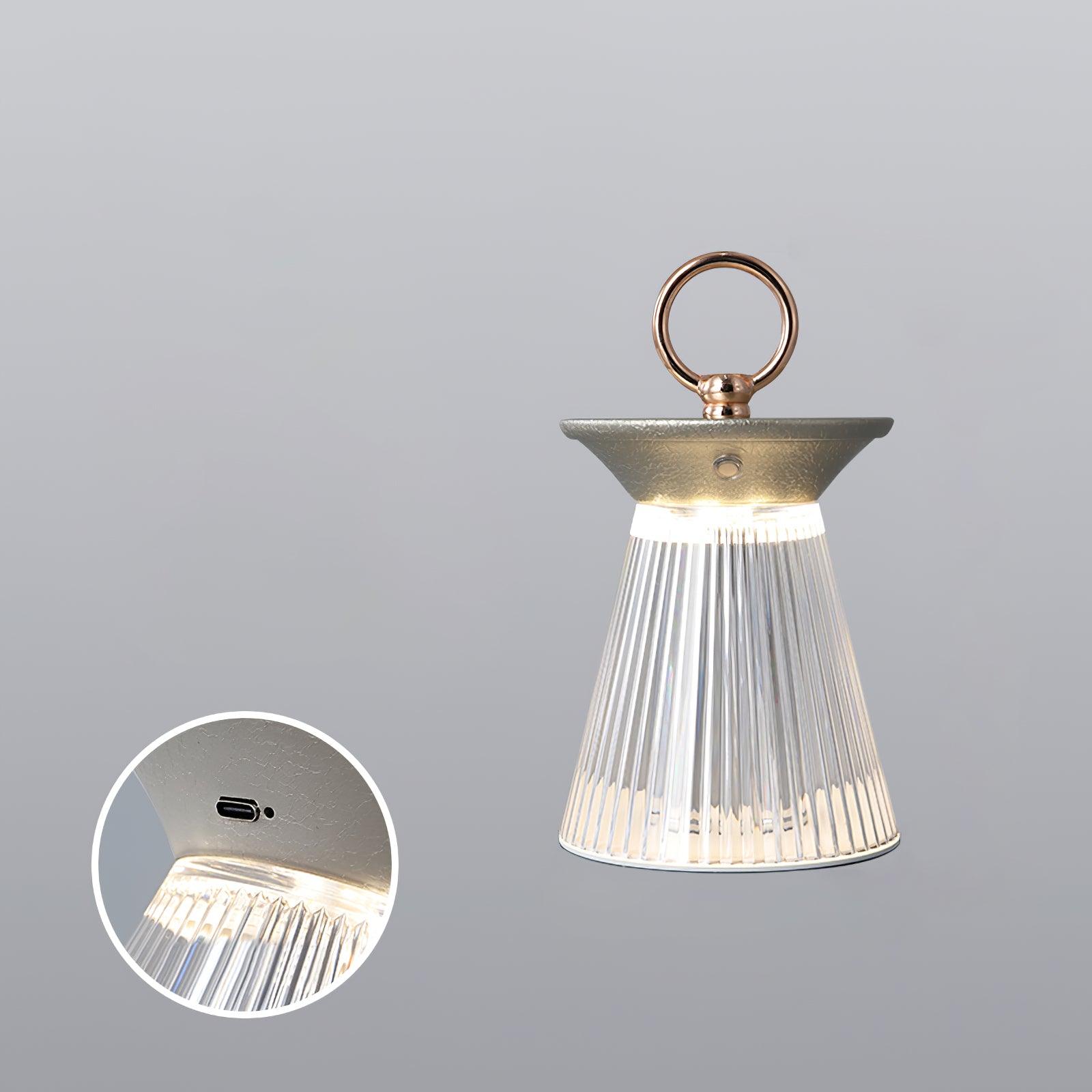 Ribbed Acrylic Built-in Battery Table Lamp - Blowlighting
