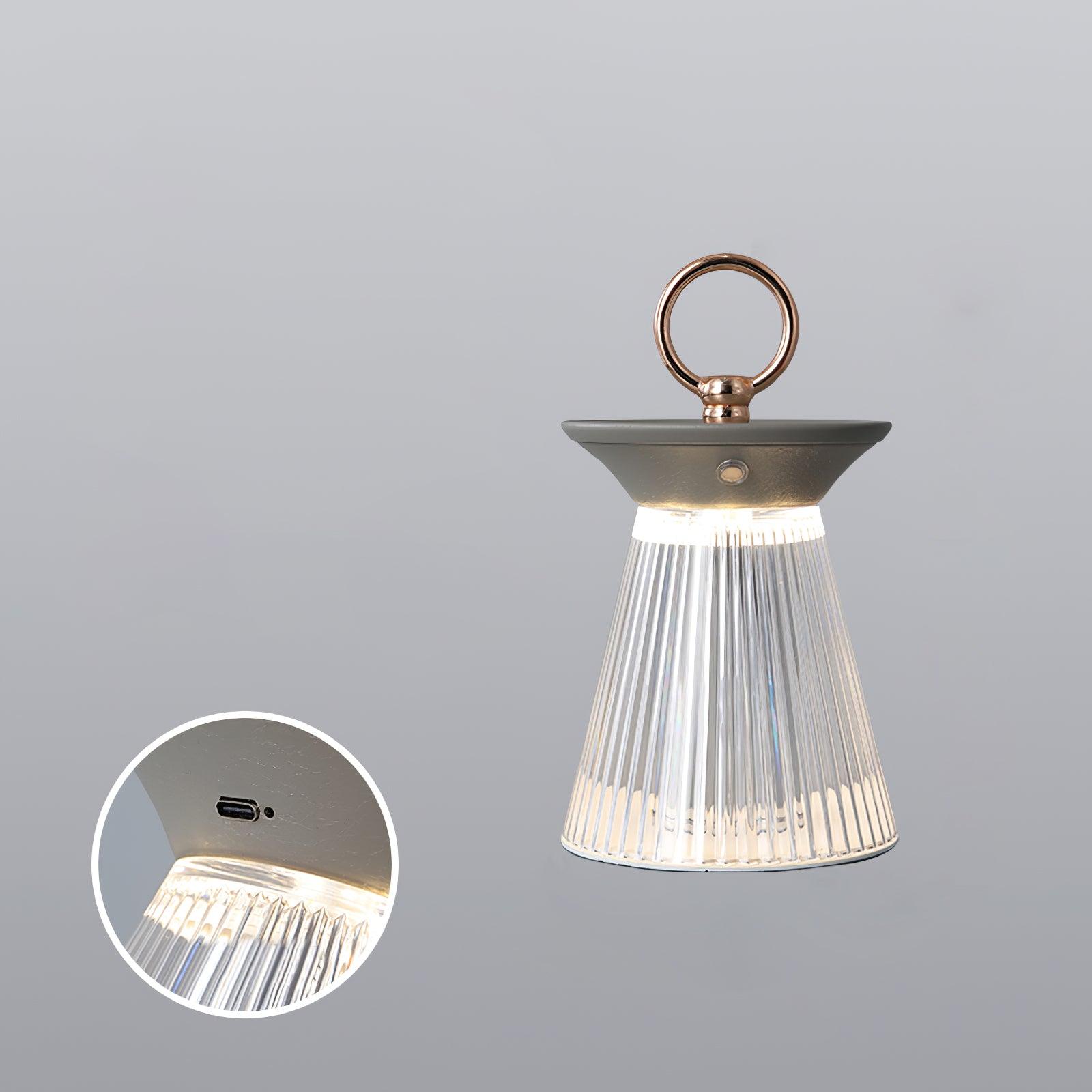 Ribbed Acrylic Built-in Battery Table Lamp - Blowlighting