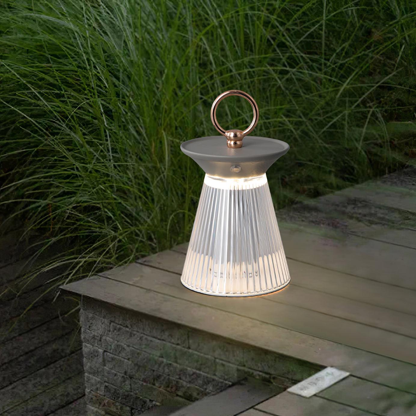 Ribbed Acrylic Built-in Battery Table Lamp - Blowlighting
