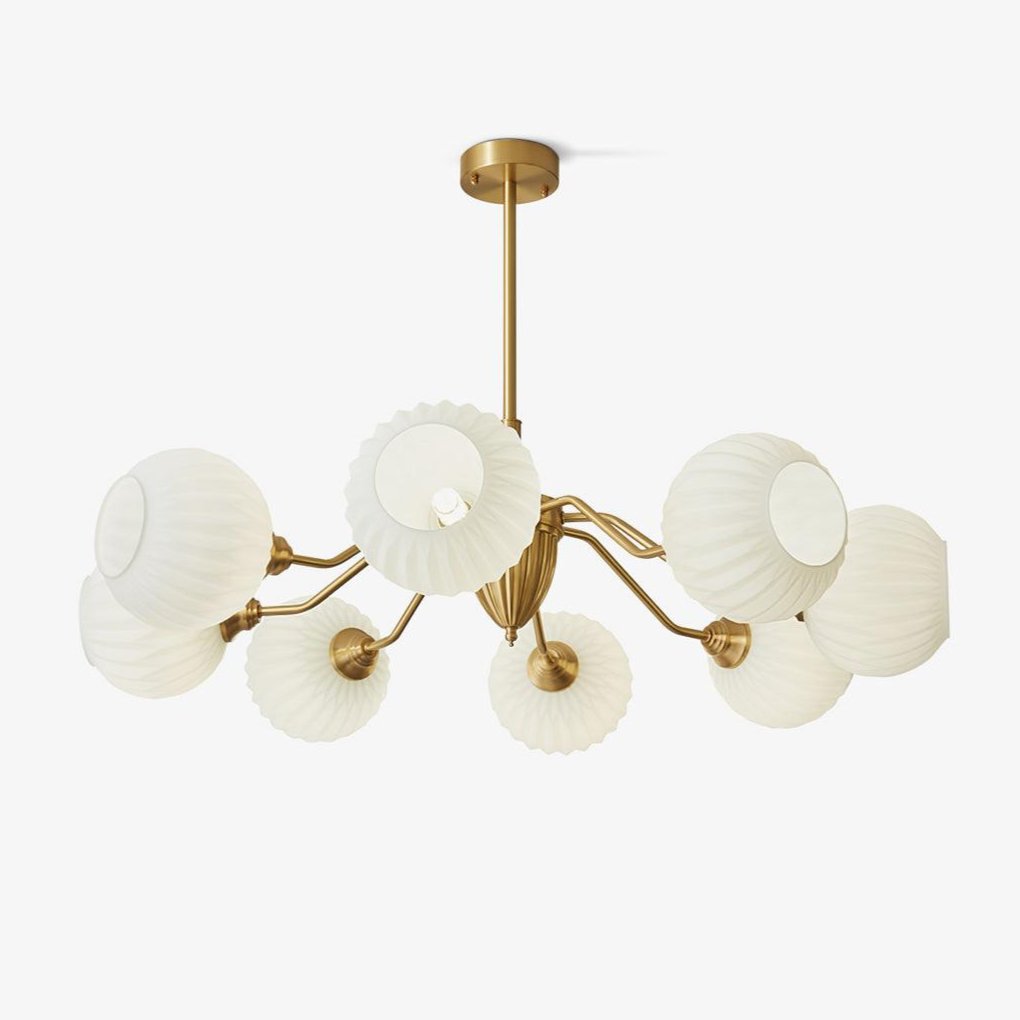 Ribbed Glass Ball Chandelier - Blowlighting