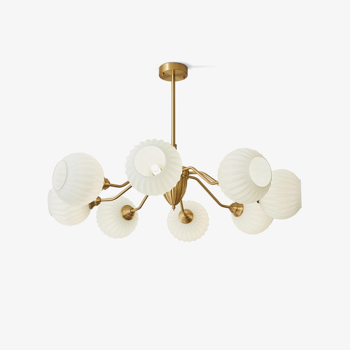 Ribbed Glass Ball Chandelier - Blowlighting