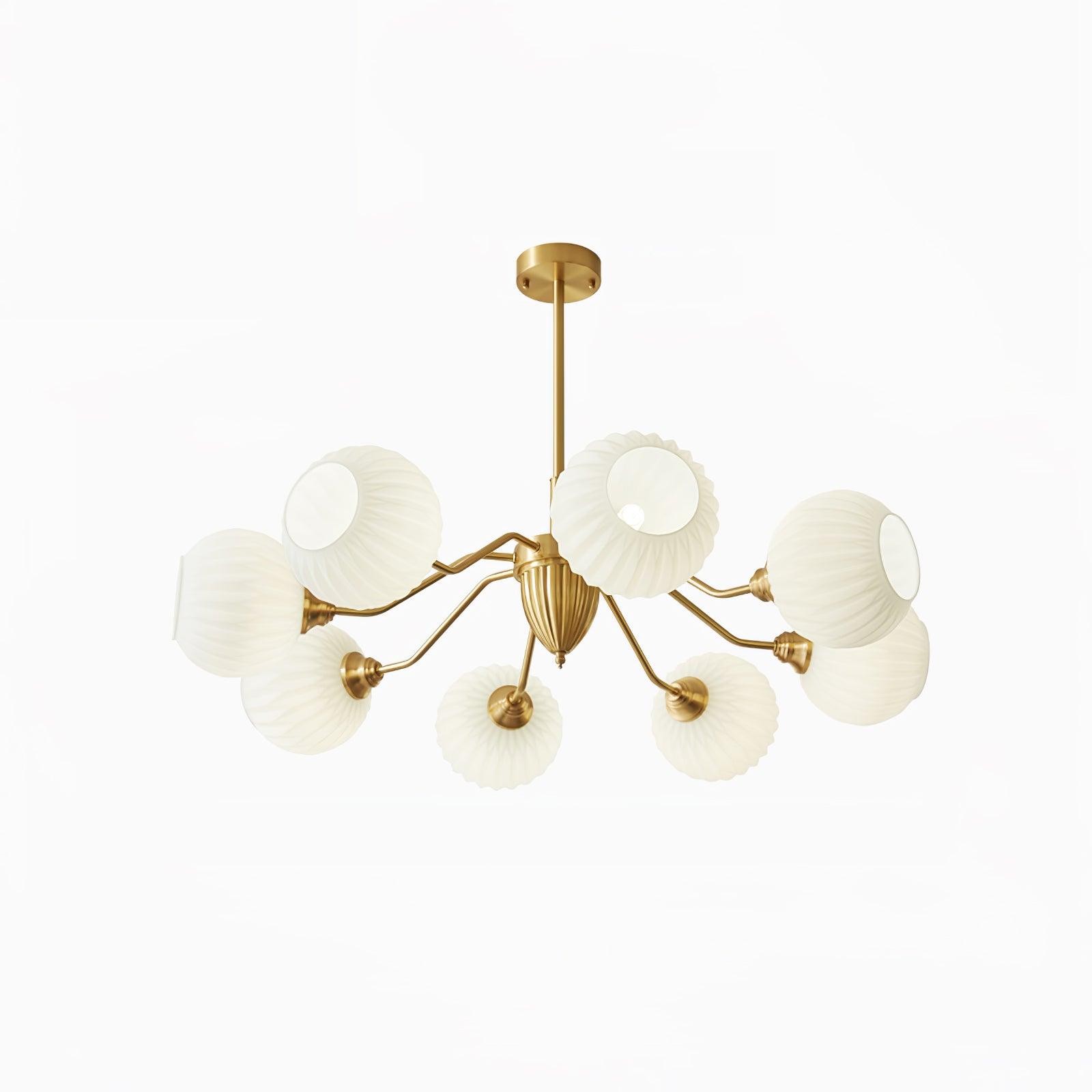 Ribbed Glass Ball Chandelier - Blowlighting
