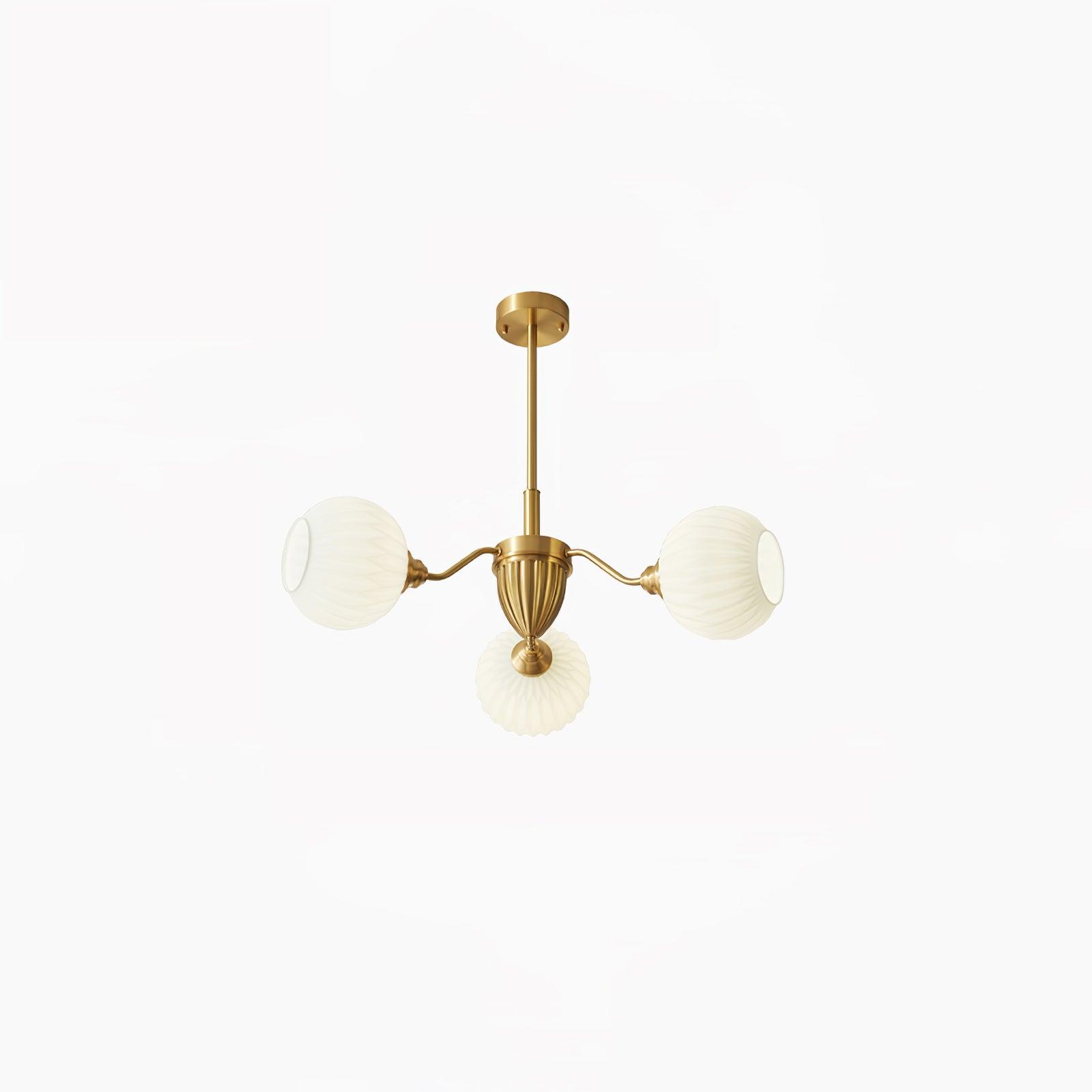 Ribbed Glass Ball Chandelier - Blowlighting