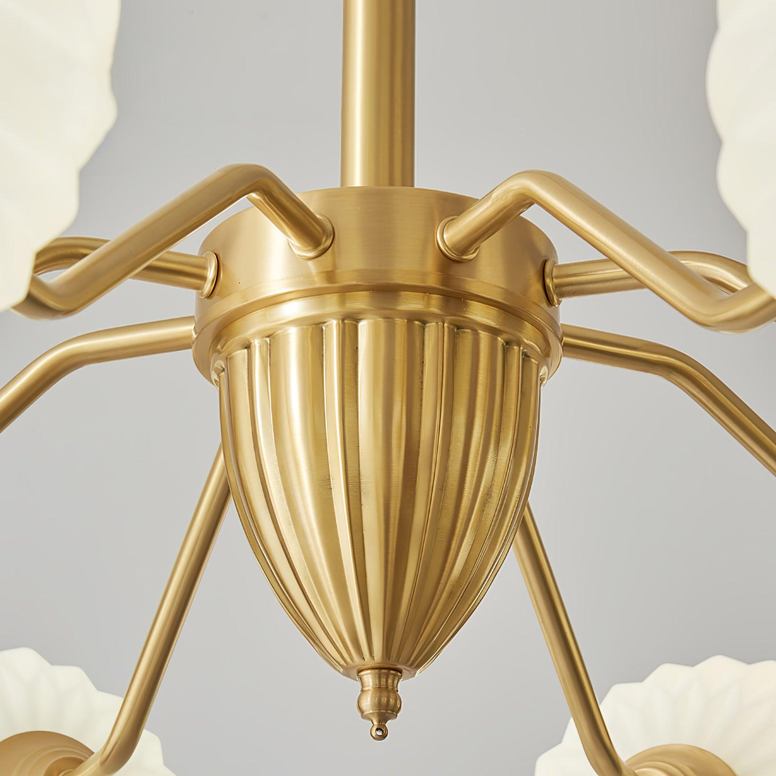 Ribbed Glass Ball Chandelier - Blowlighting