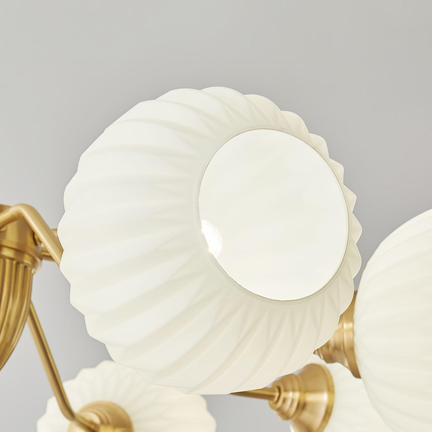 Ribbed Glass Ball Chandelier - Blowlighting