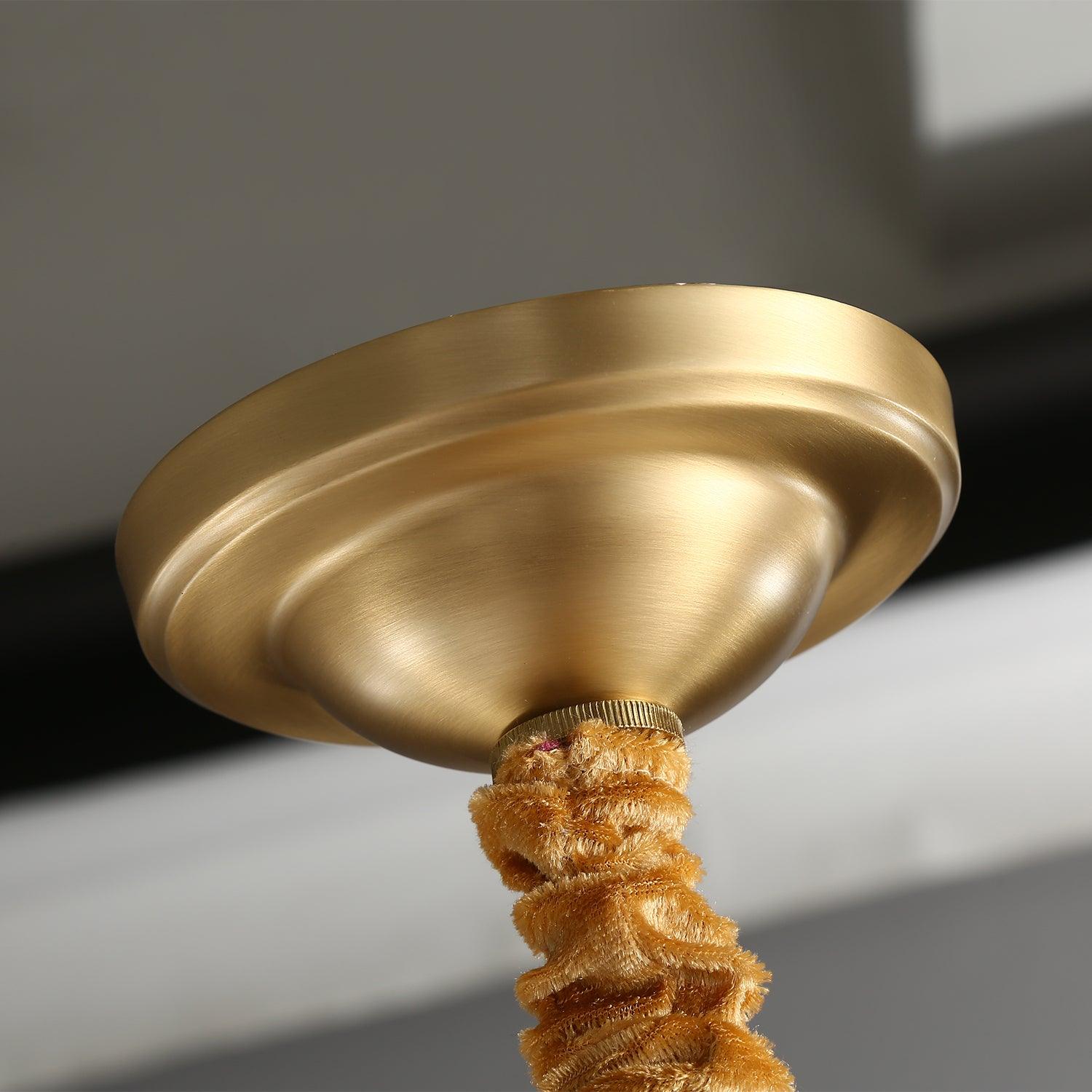 Ribbed Glass Brass Chandelier - Blowlighting