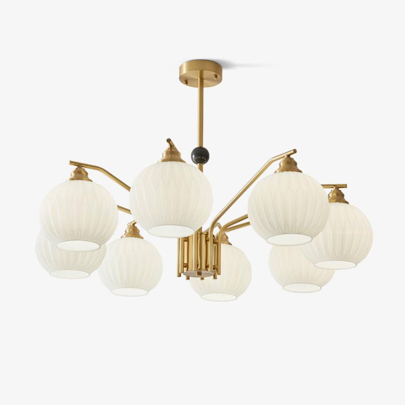Ribbed Glass Gold Chandelier - Blowlighting