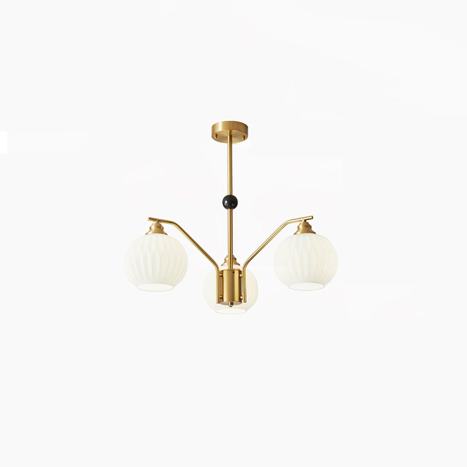 Ribbed Glass Gold Chandelier - Blowlighting