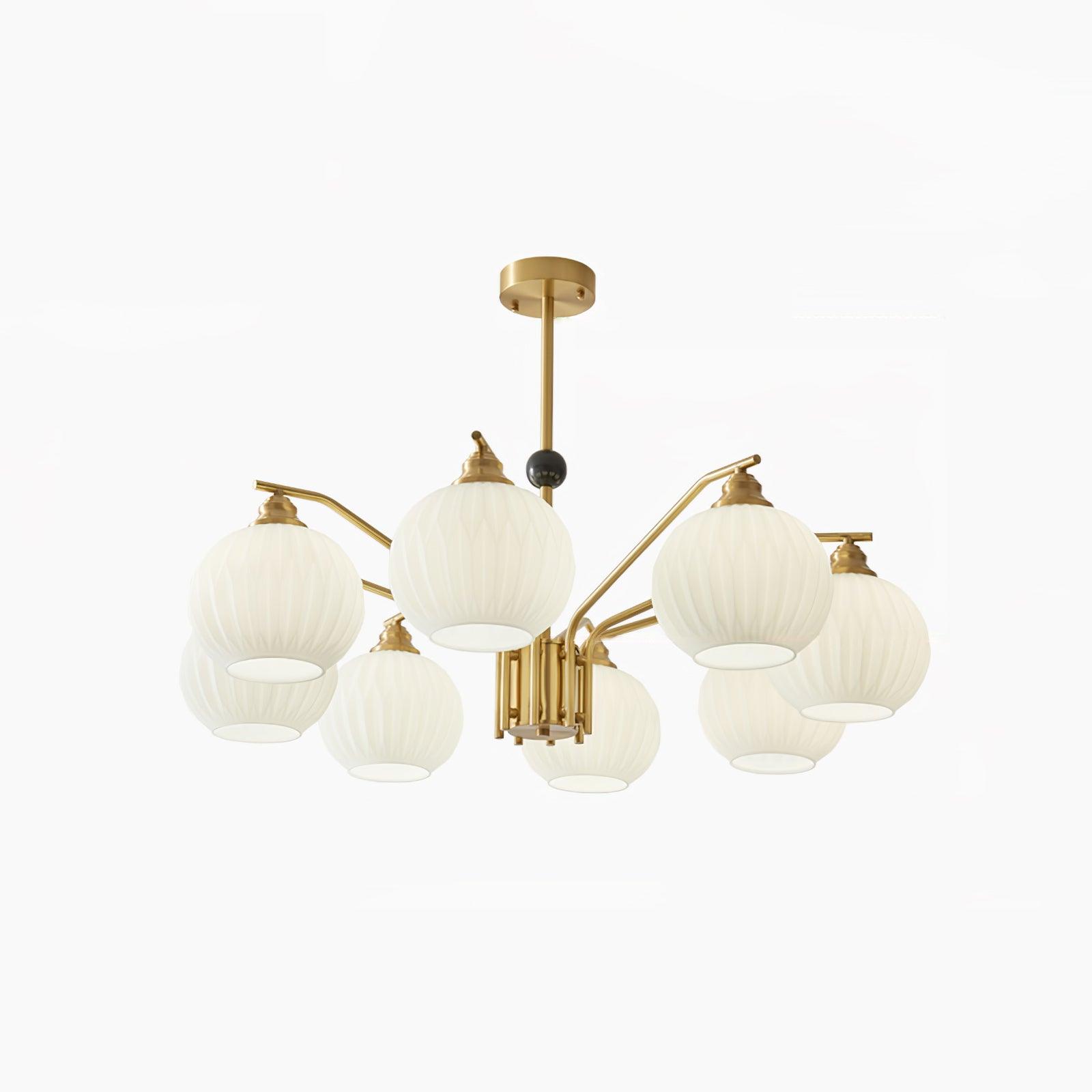 Ribbed Glass Gold Chandelier - Blowlighting