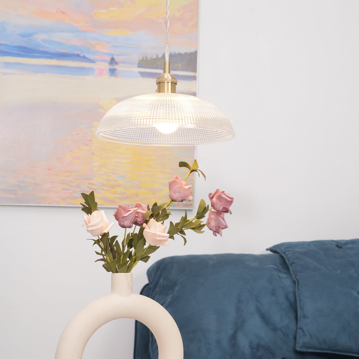 Ribbed Spiral Pendant Light - Blowlighting