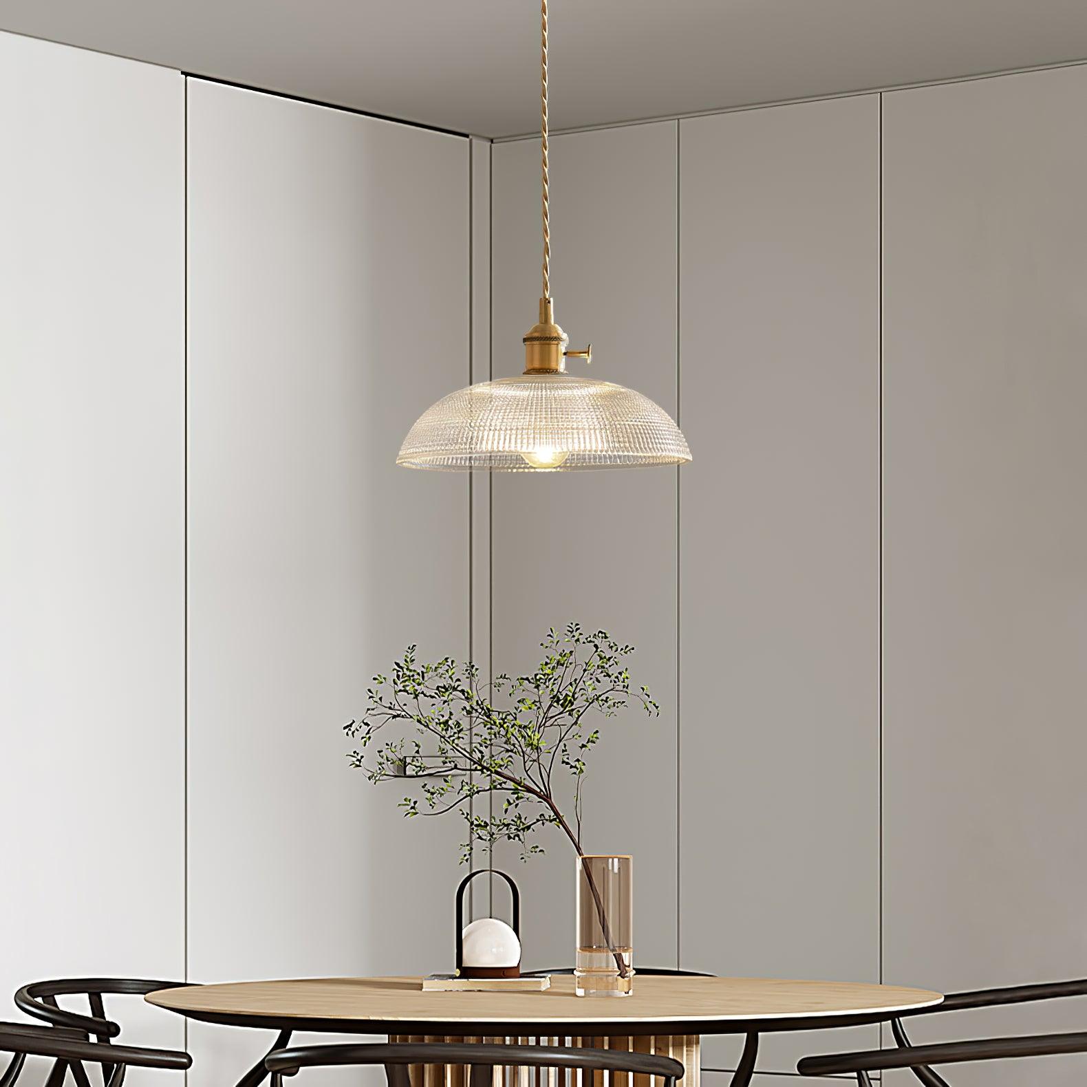 Ribbed Spiral Pendant Light - Blowlighting