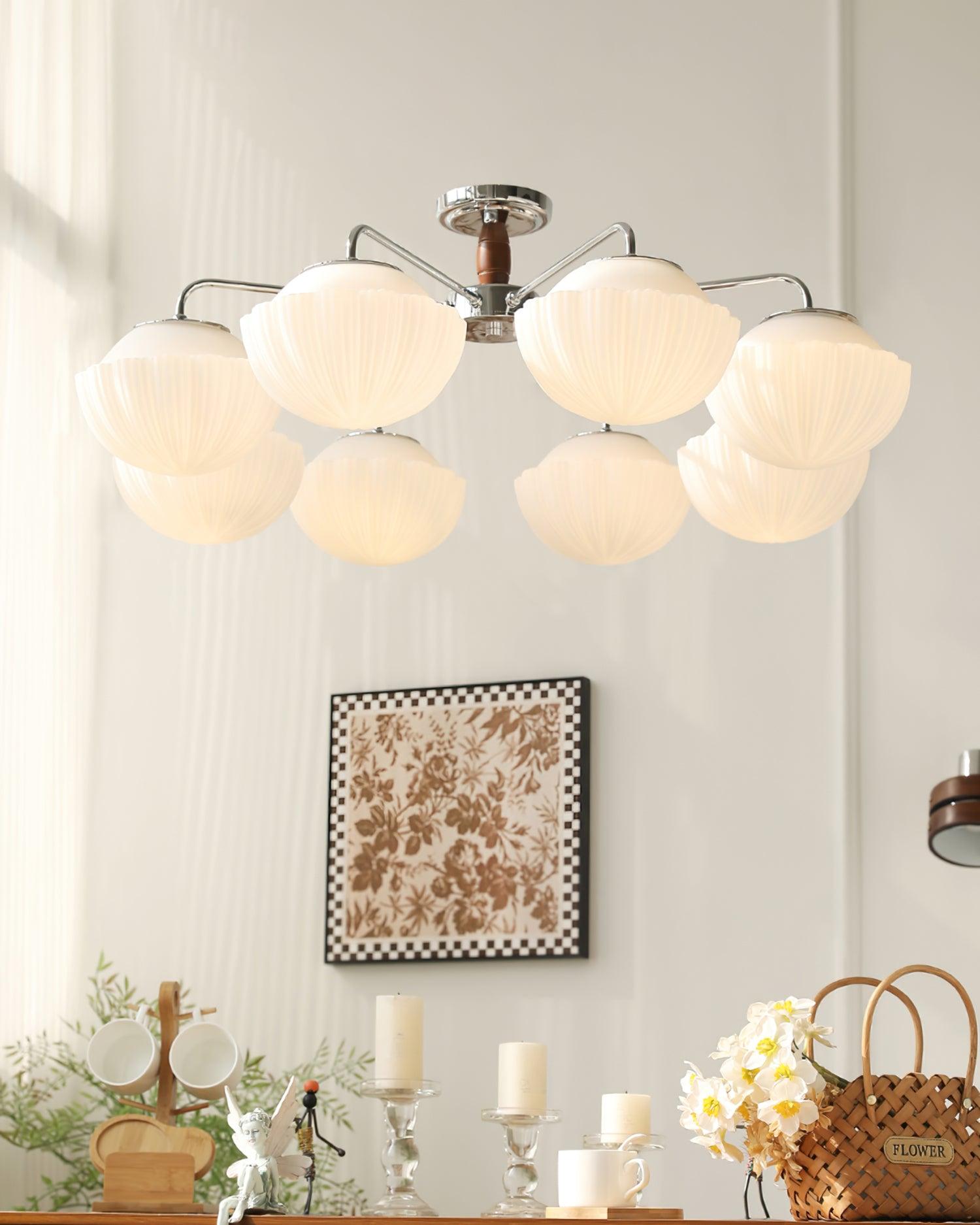 Ribbed Walnut Ceiling Lamp - Blowlighting