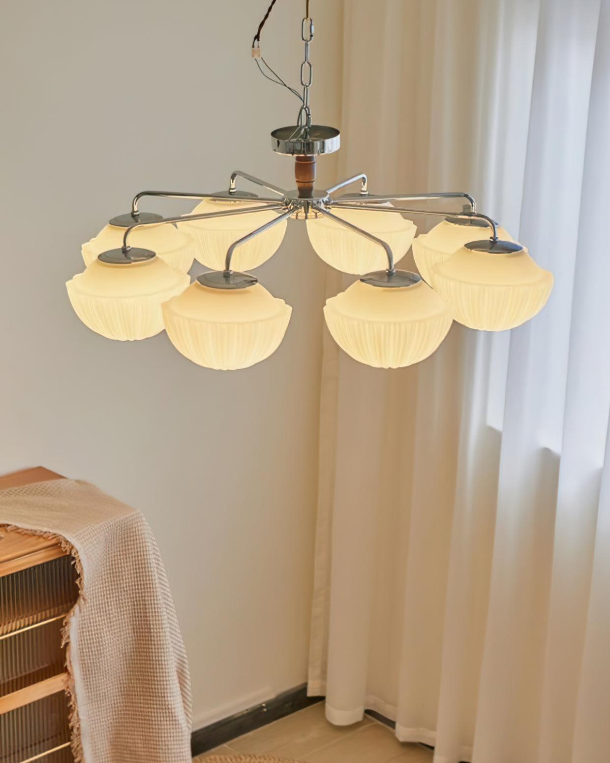 Ribbed Walnut Ceiling Lamp - Blowlighting