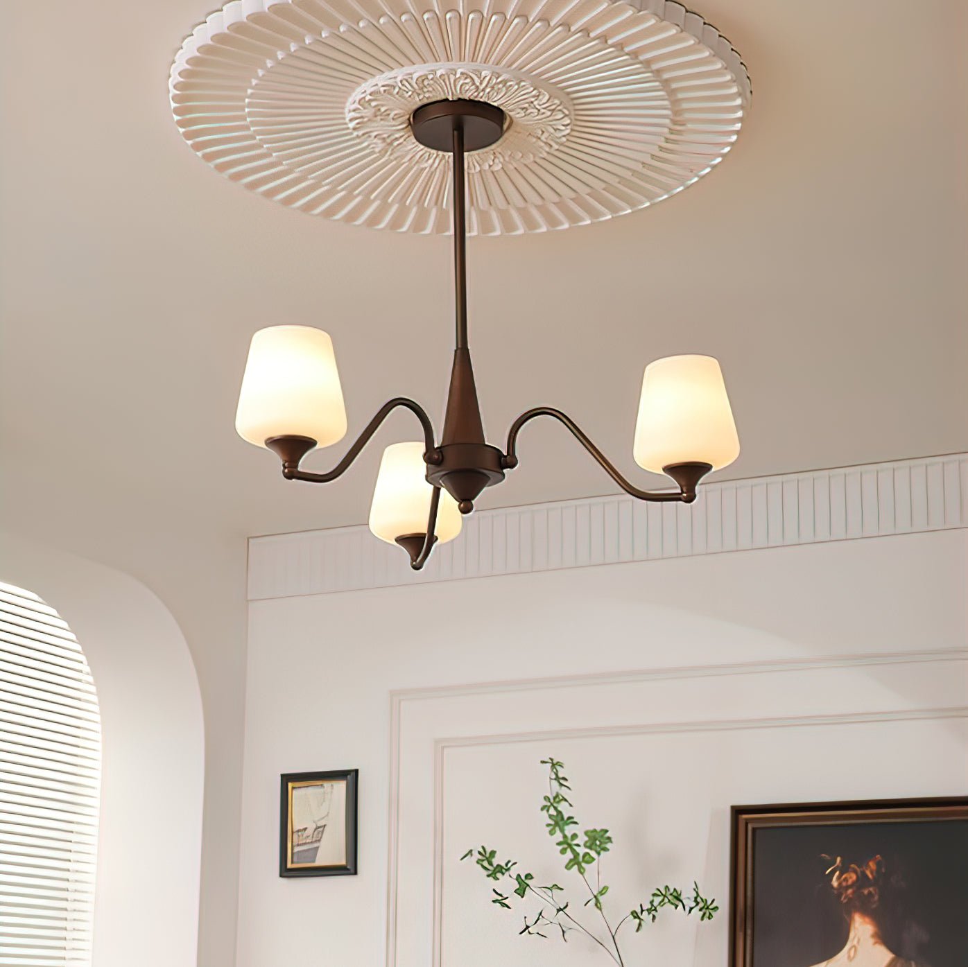 Aurora Chandelier Frosted Glass Shades - Blowlighting
