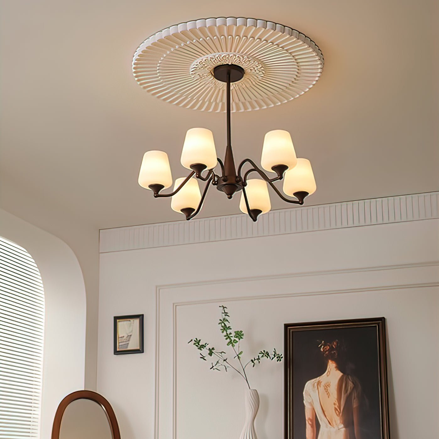 Aurora Chandelier Frosted Glass Shades - Blowlighting