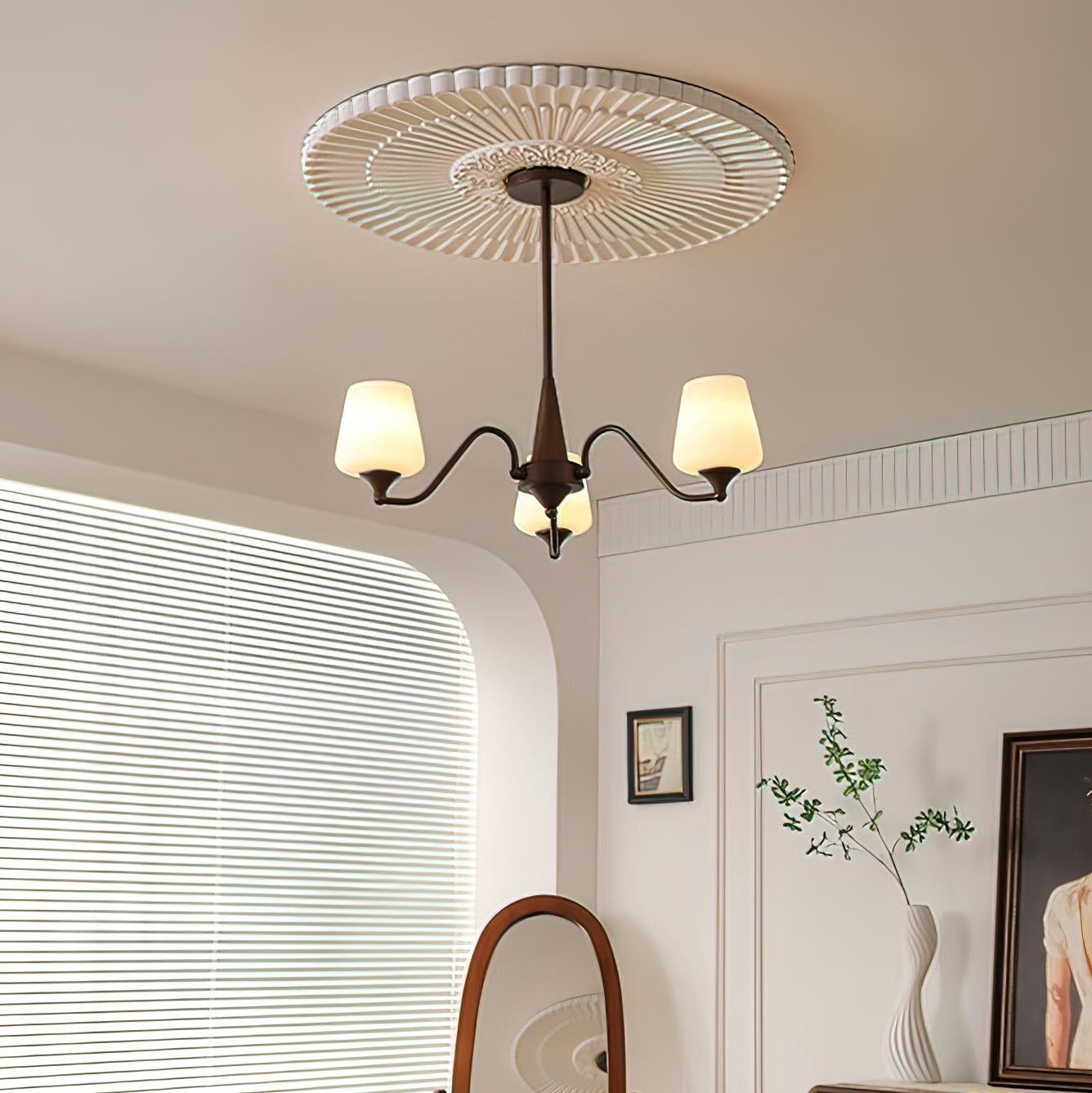 Aurora Chandelier Frosted Glass Shades - Blowlighting