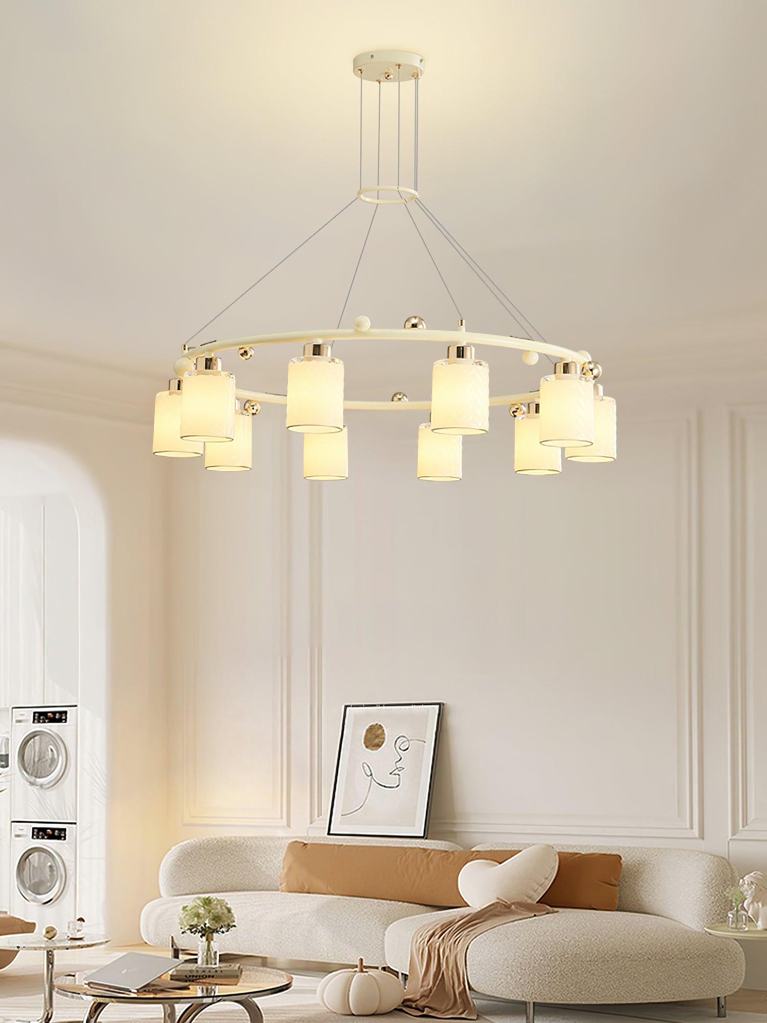 Alsile Japandi Style Glass Chandelier - Blowlighting