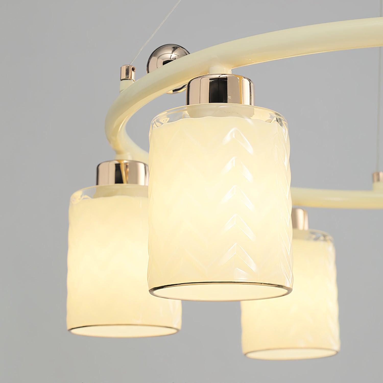 Alsile Japandi Style Glass Chandelier - Blowlighting