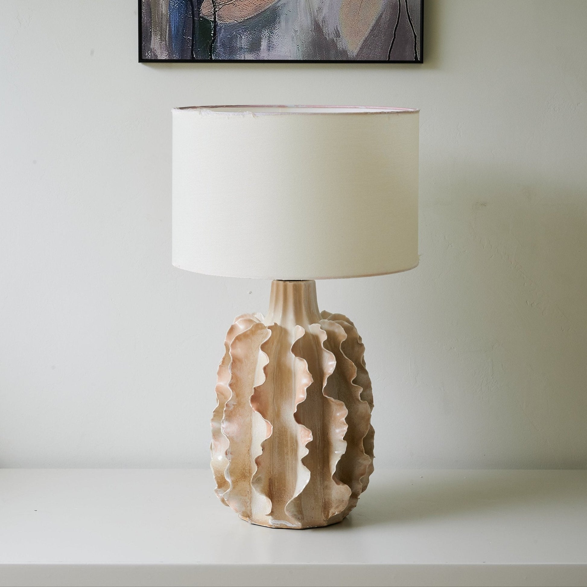 Rippled Clay Table Lamp - Blowlighting