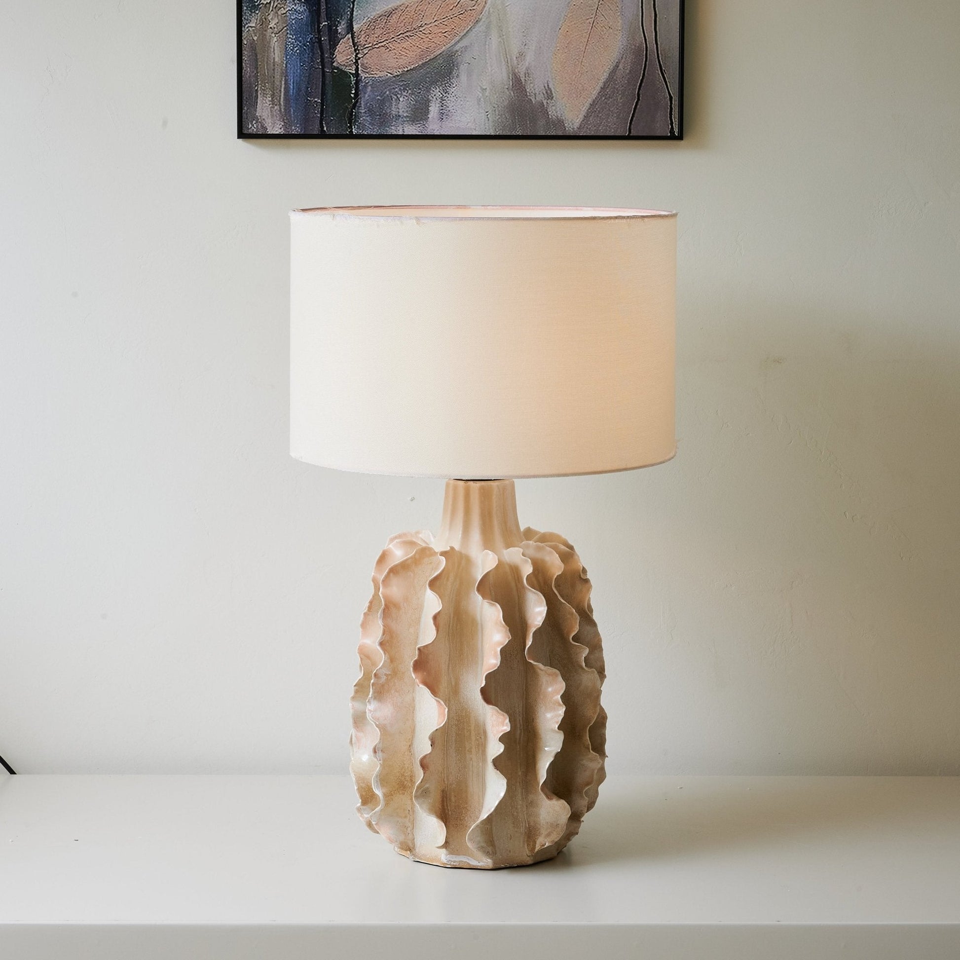 Rippled Clay Table Lamp - Blowlighting