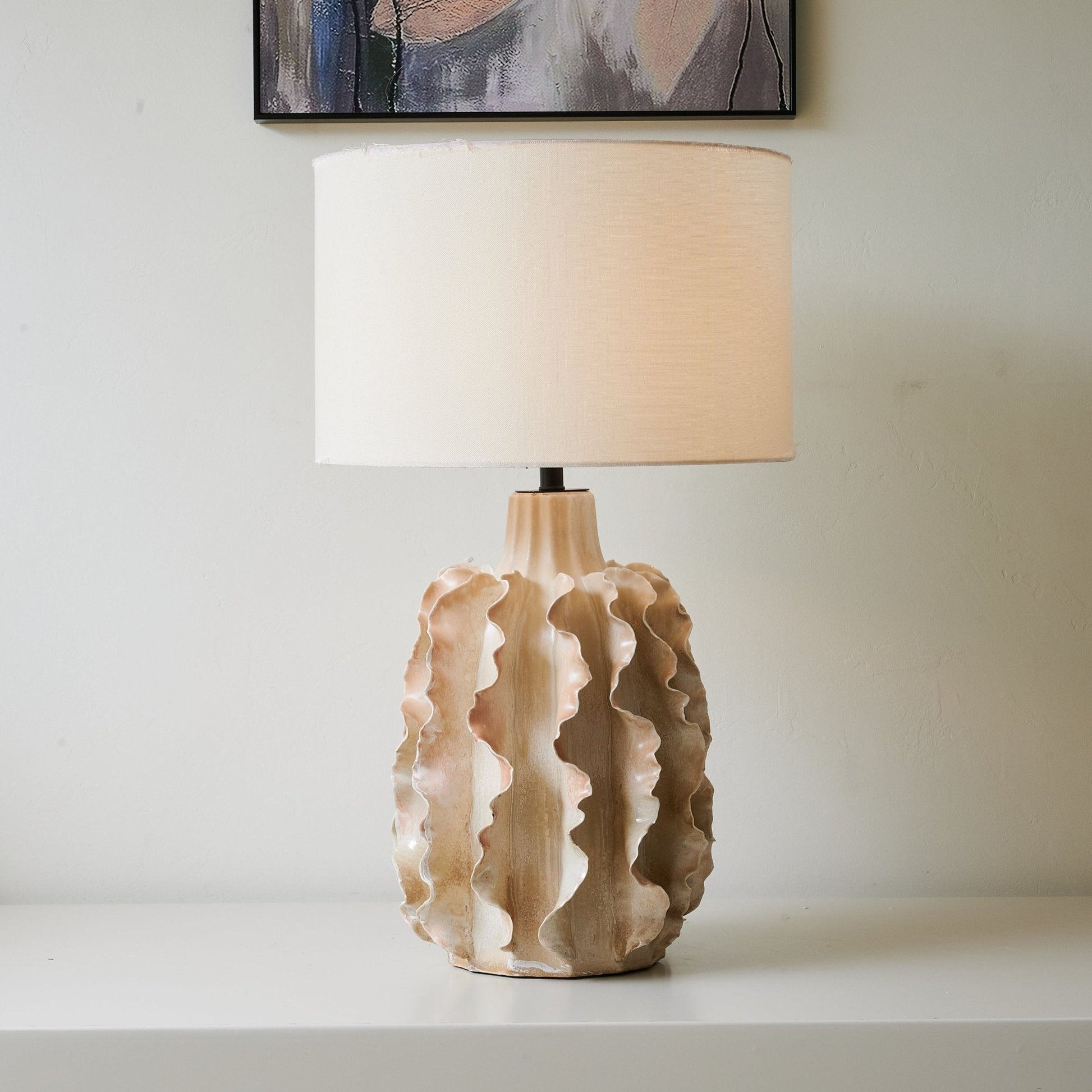 Rippled Clay Table Lamp - Blowlighting