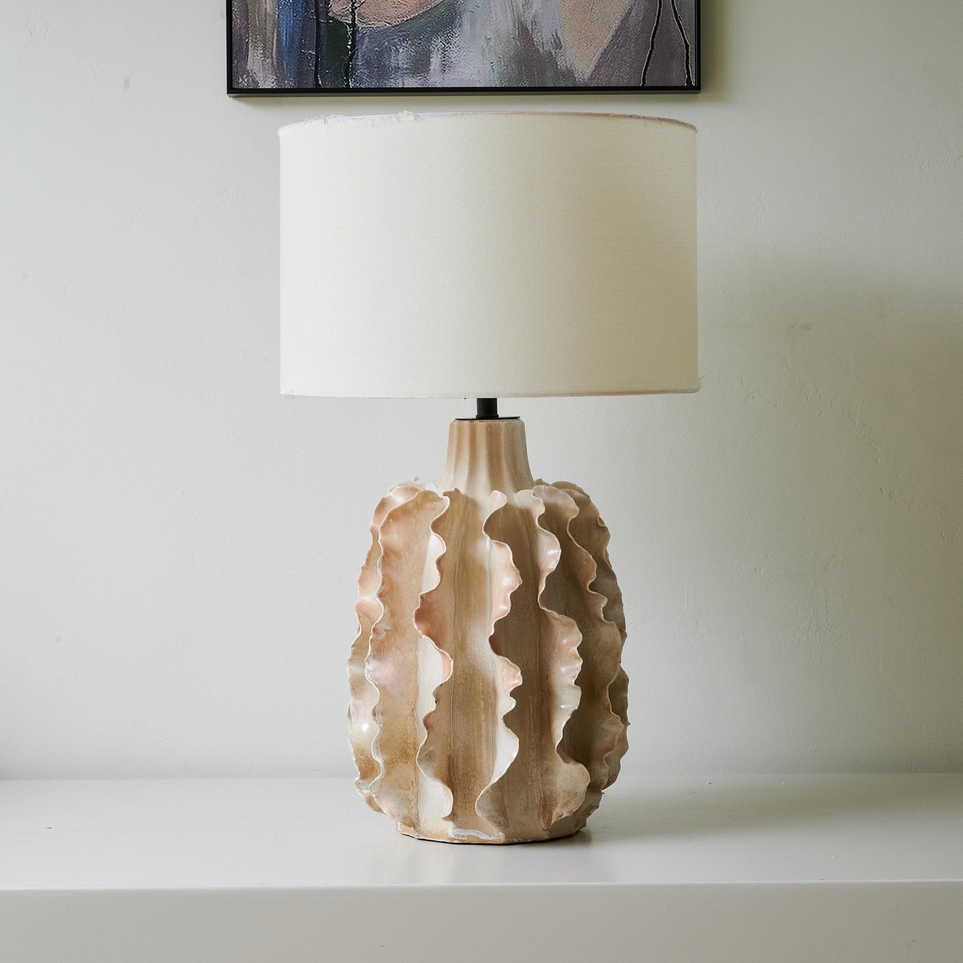 Rippled Clay Table Lamp - Blowlighting