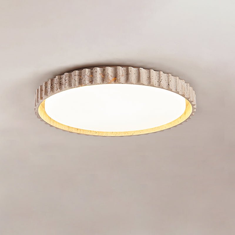 Ornorus Fluted Ring Travertine Ceiling Light - Blowlighting