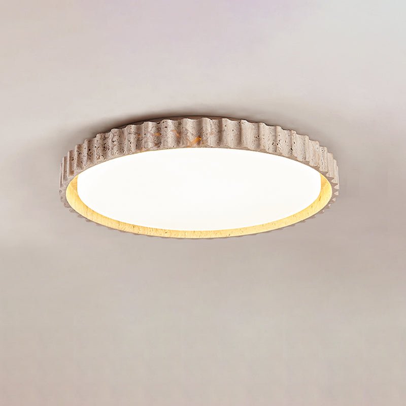 Ornorus Fluted Ring Travertine Ceiling Light - Blowlighting