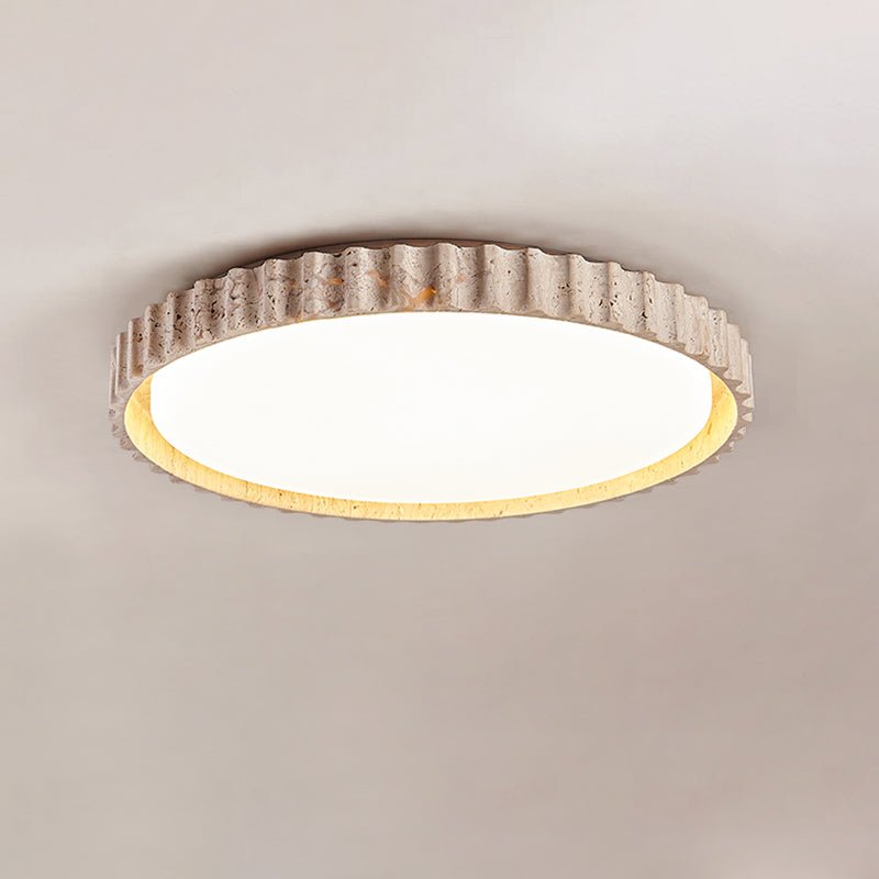 Ornorus Fluted Ring Travertine Ceiling Light - Blowlighting