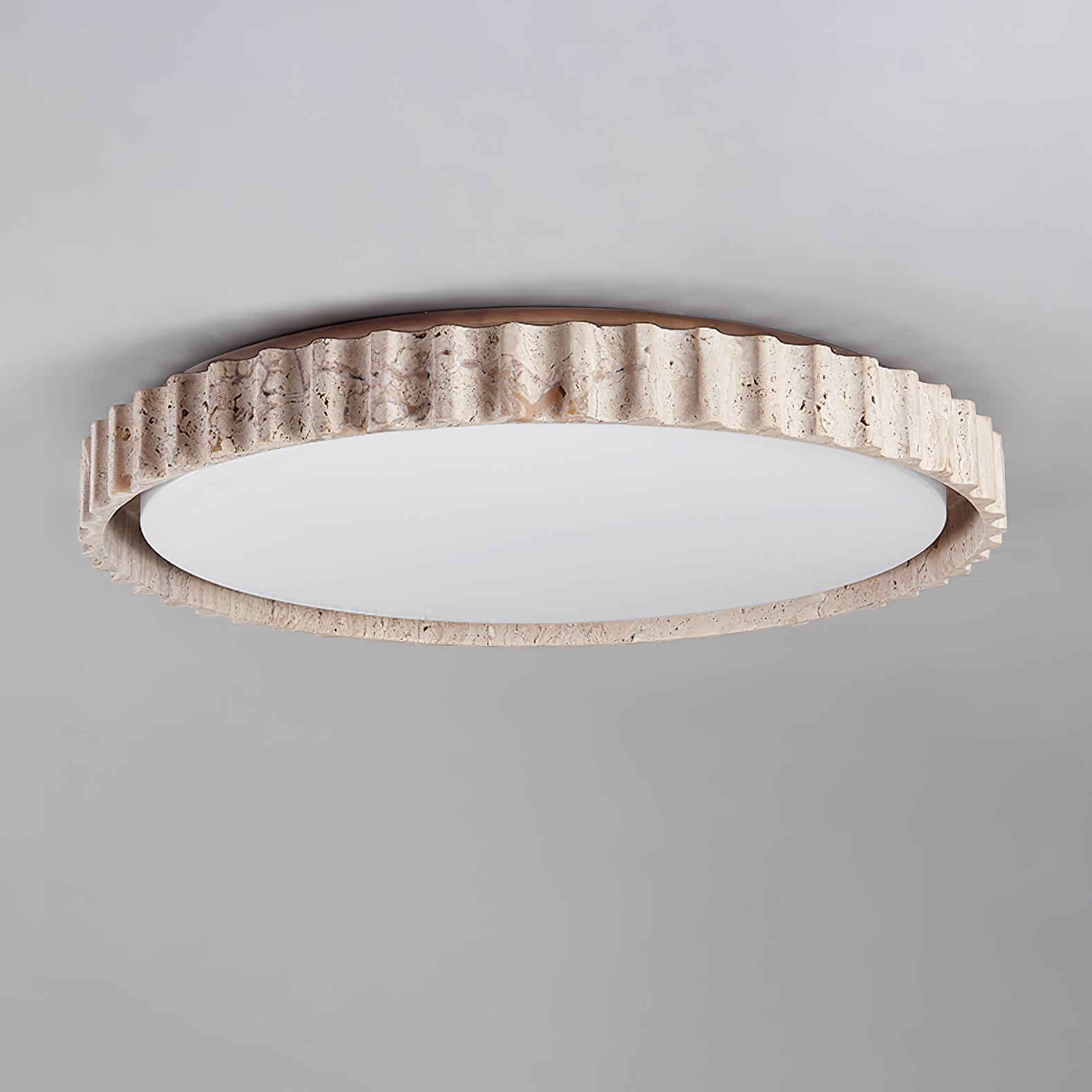 Ornorus Fluted Ring Travertine Ceiling Light - Blowlighting