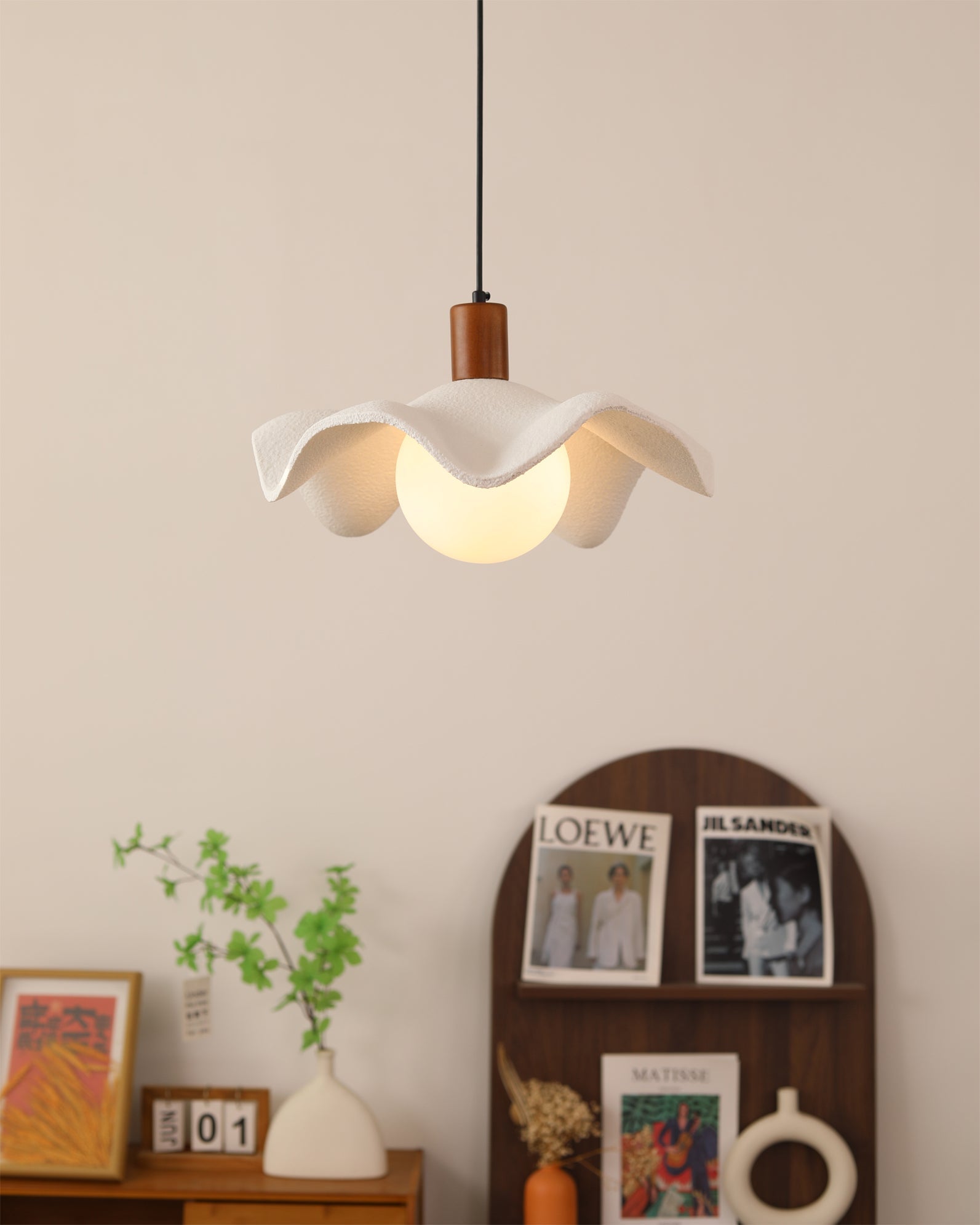 Rivale Minimalist Wood Pendant Light