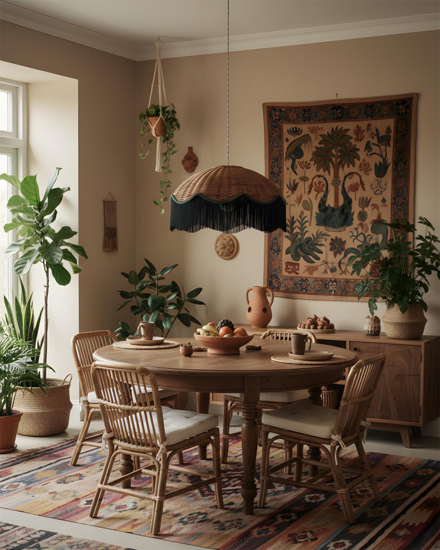 Rivara Bohemian Rattan Pendant Light