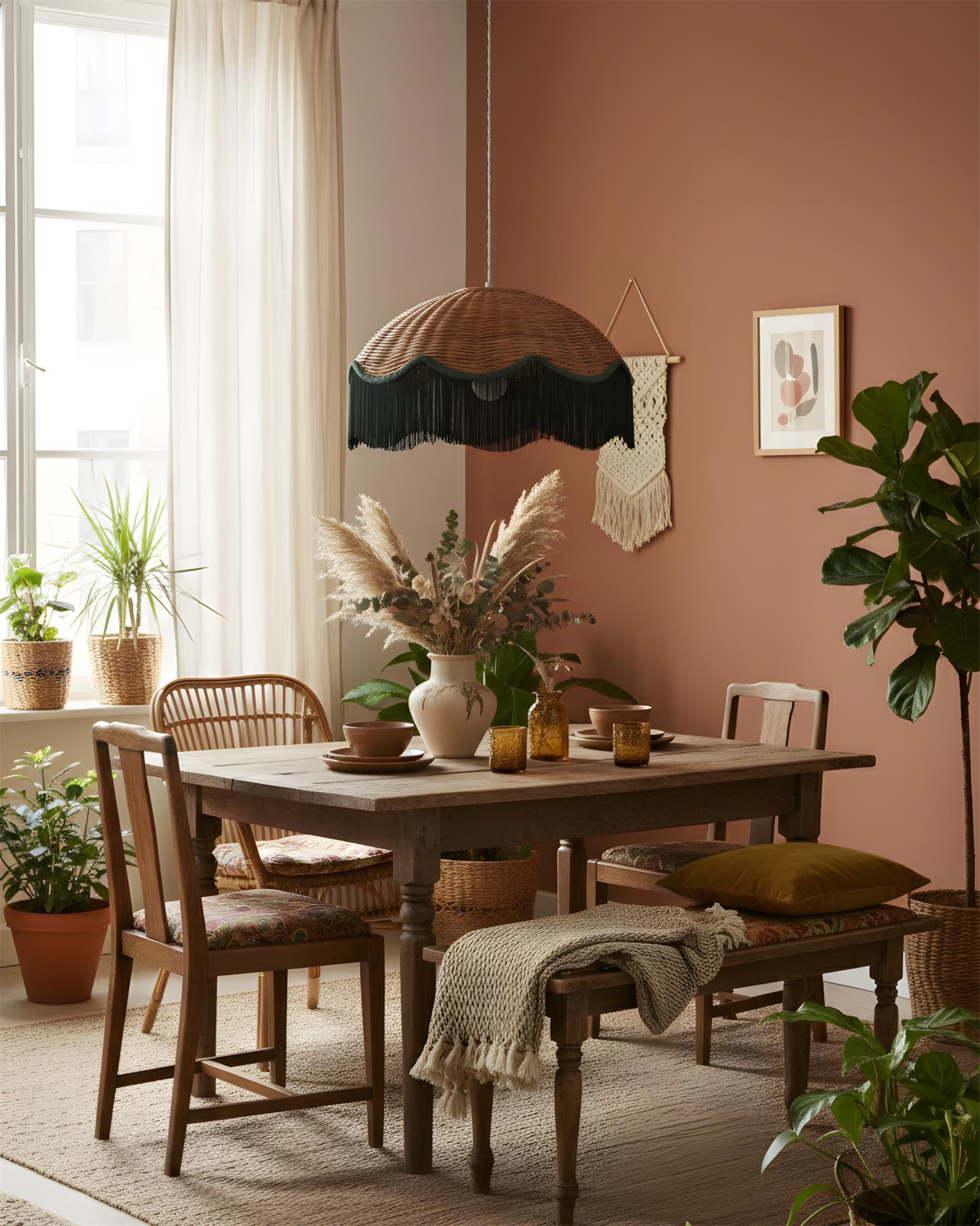 Rivara Bohemian Rattan Pendant Light