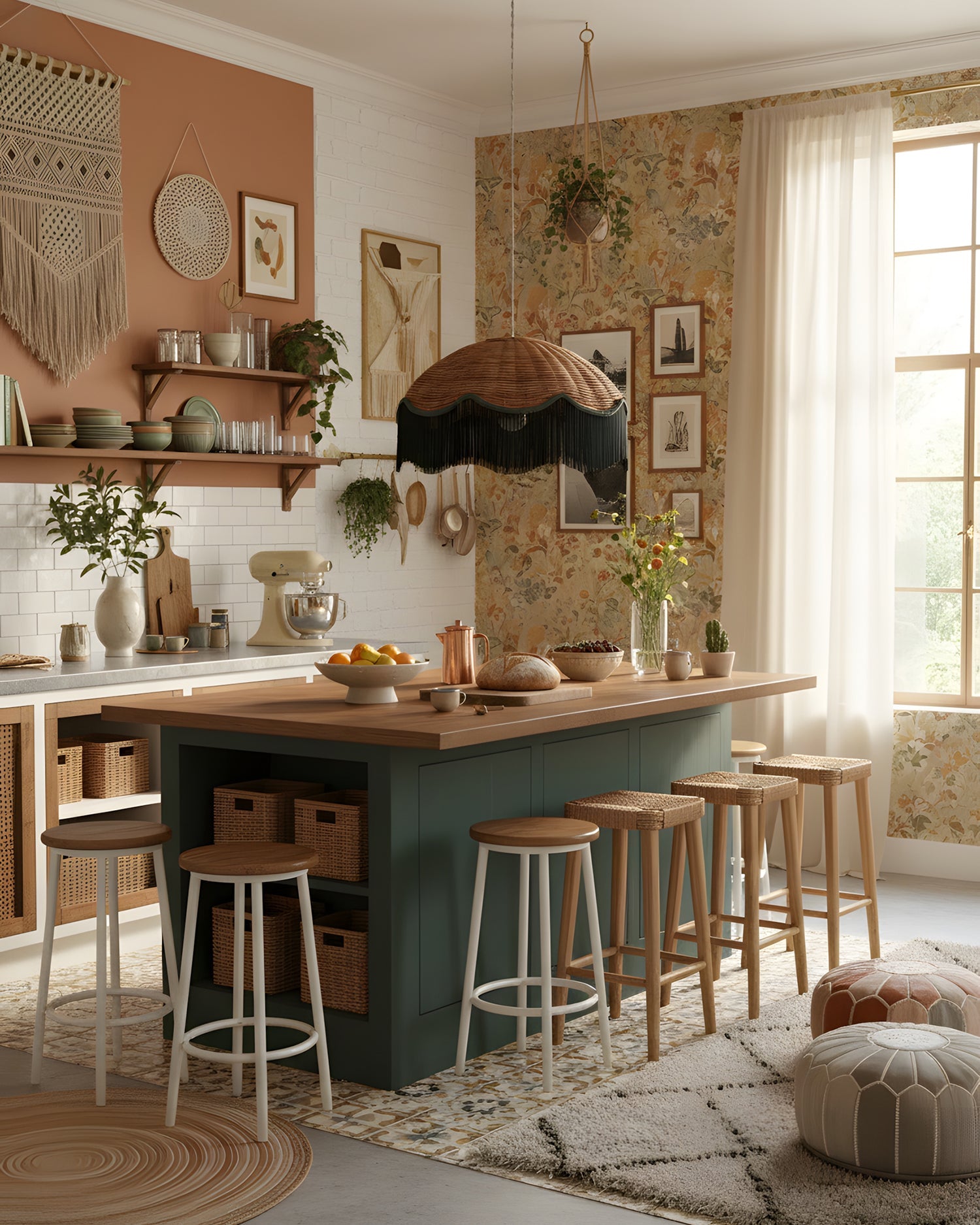 Rivara Bohemian Rattan Pendant Light
