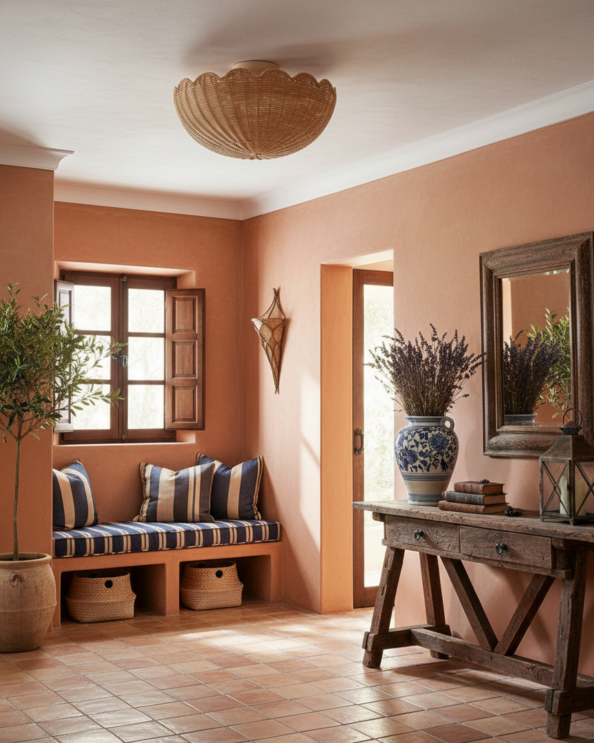 Rivela Rustic Rattan Ceiling Light