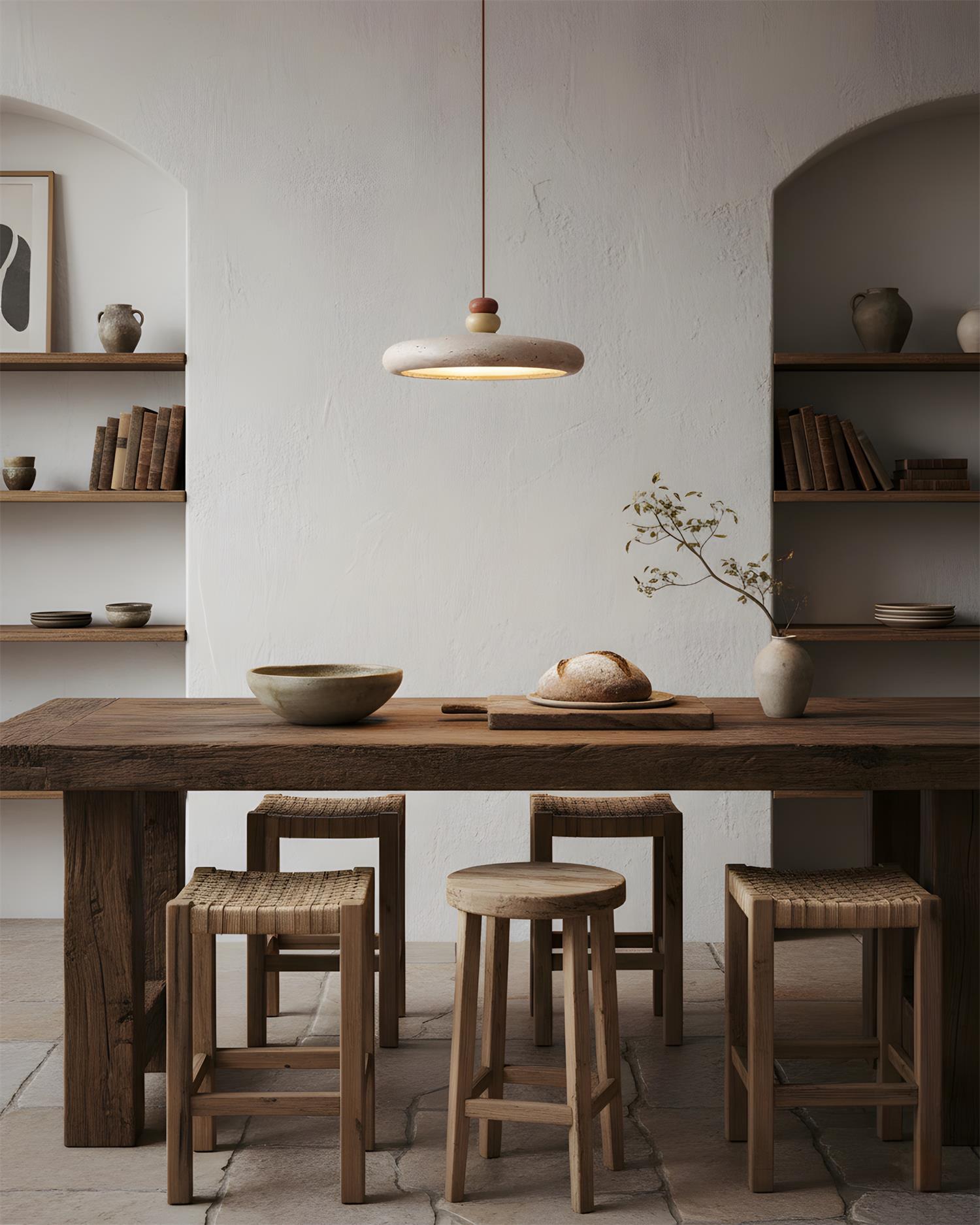 Riven Modern Travertine Pendant Lamp