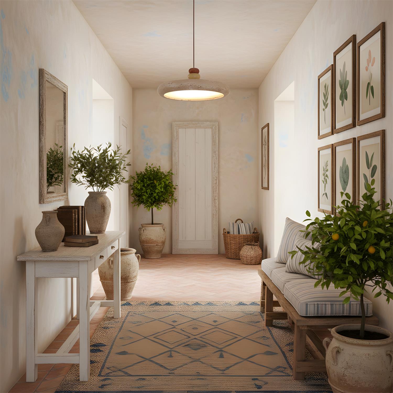 Riven Modern Travertine Pendant Lamp